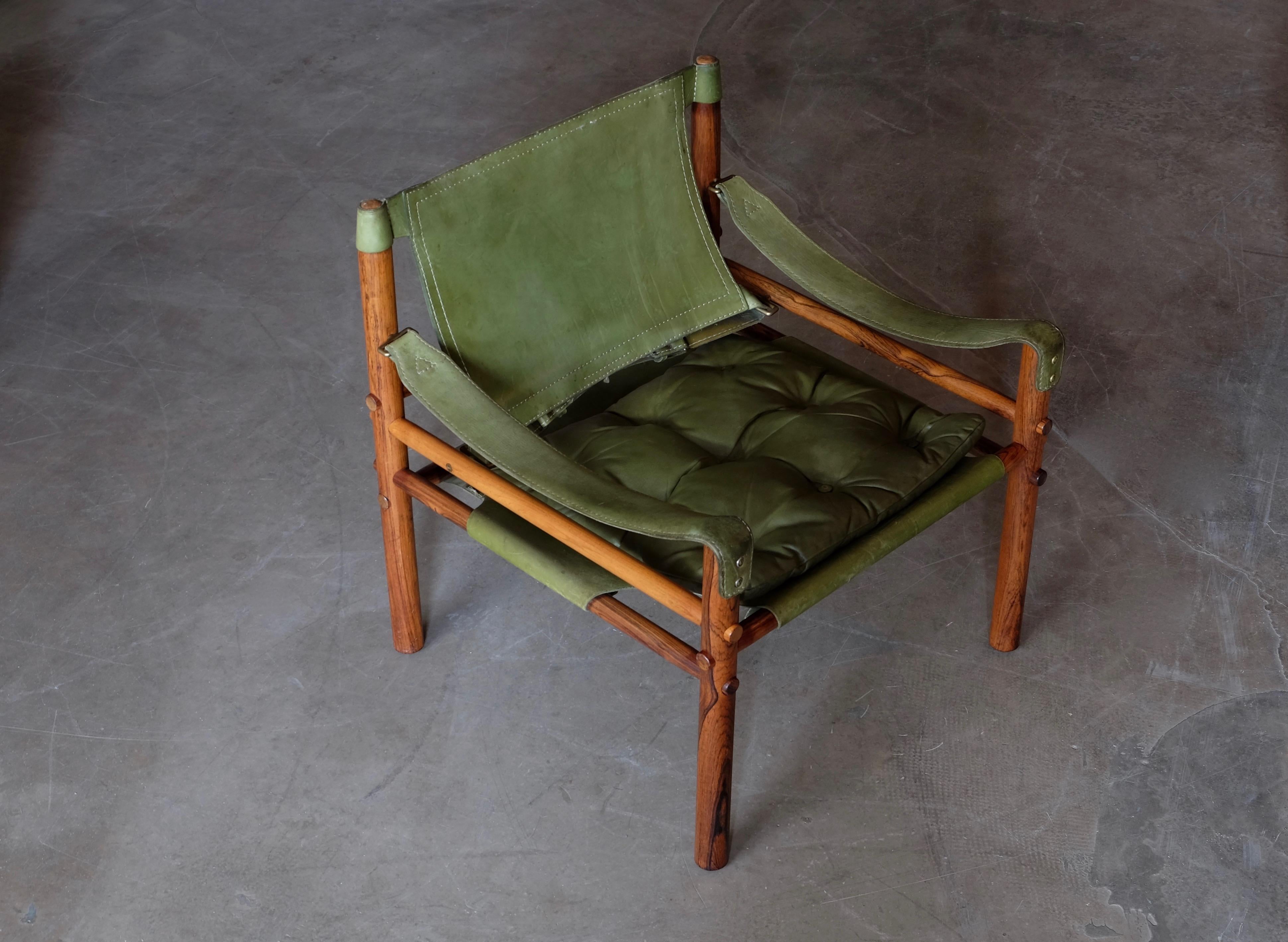 Leather Arne Norell Easy Chair Model Sirocco, 1960s