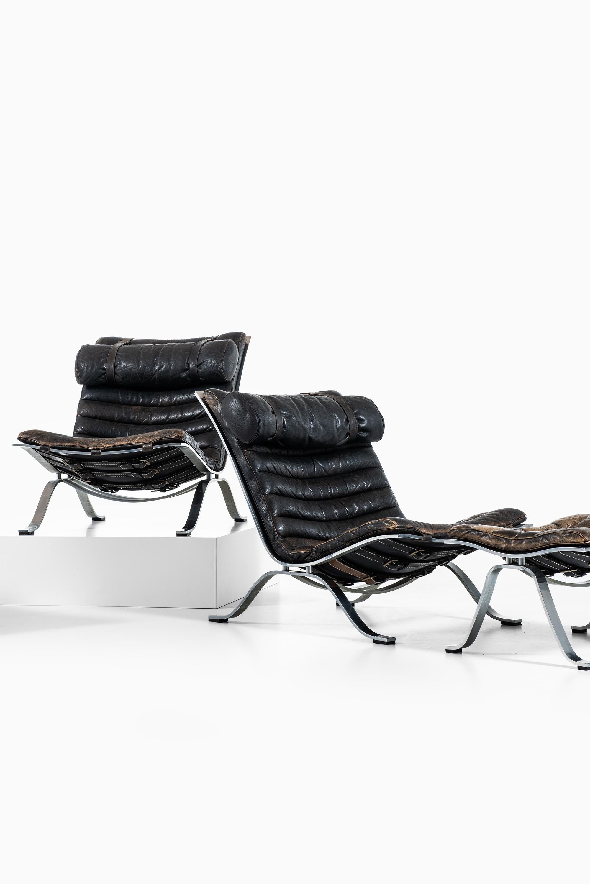 Steel Arne Norell Easy Chairs Model Ari Produced by Arne Norell AB in Sweden