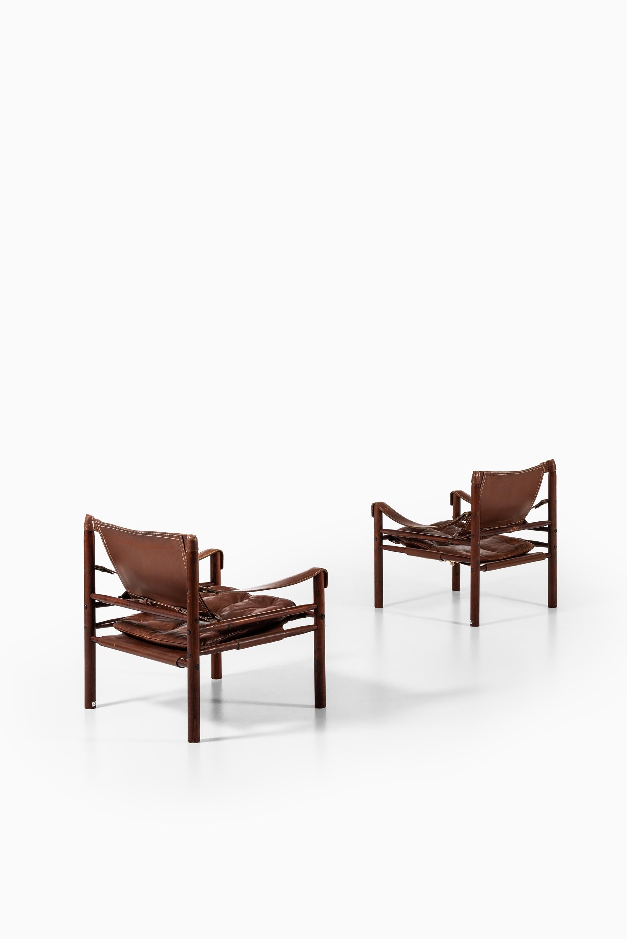 Brass Arne Norell Easy Chairs Model Sirocco Produced by Arne Norell AB in Sweden