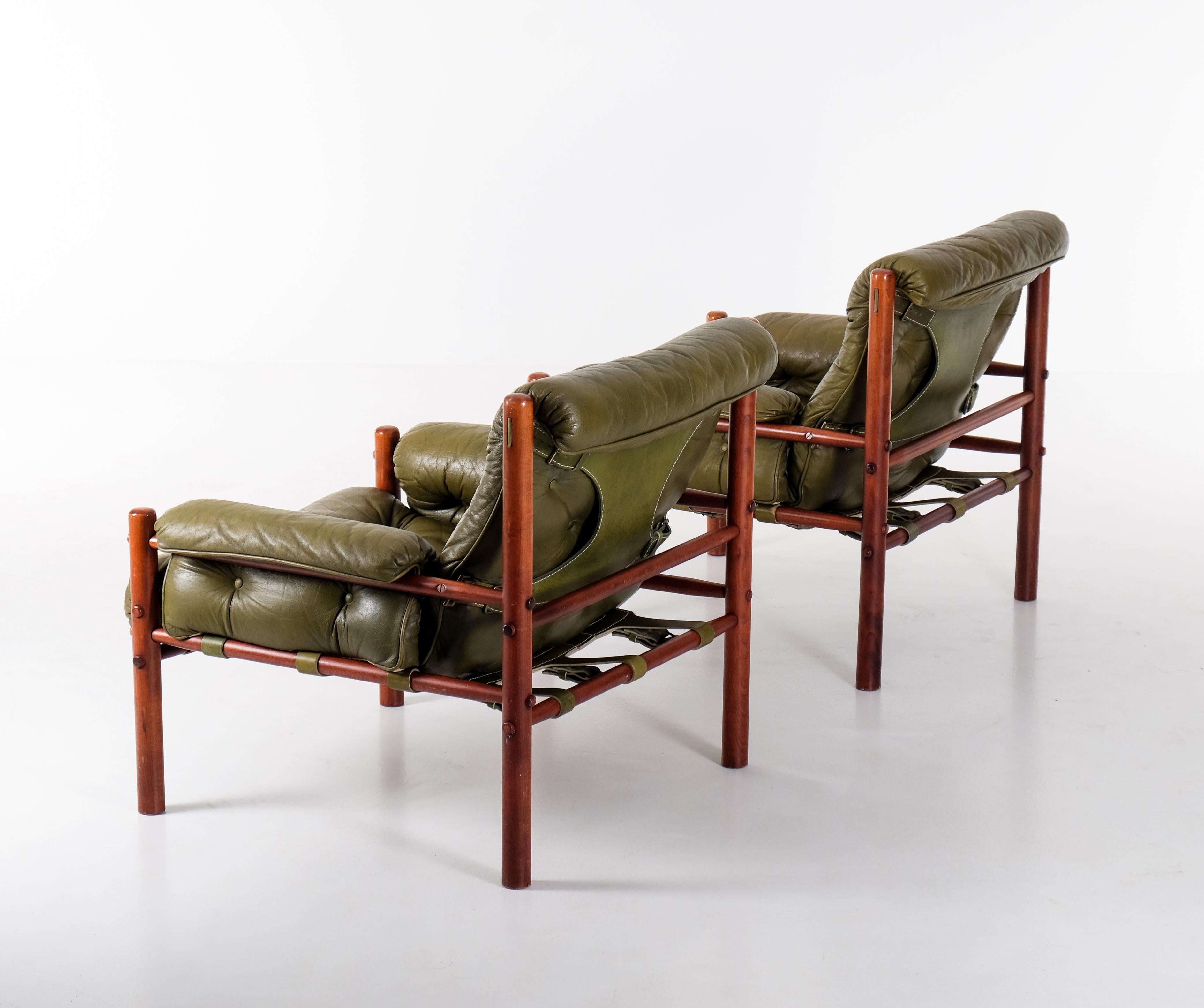Scandinavian Modern Arne Norell Easy Chairs , Sweden, 1970s For Sale