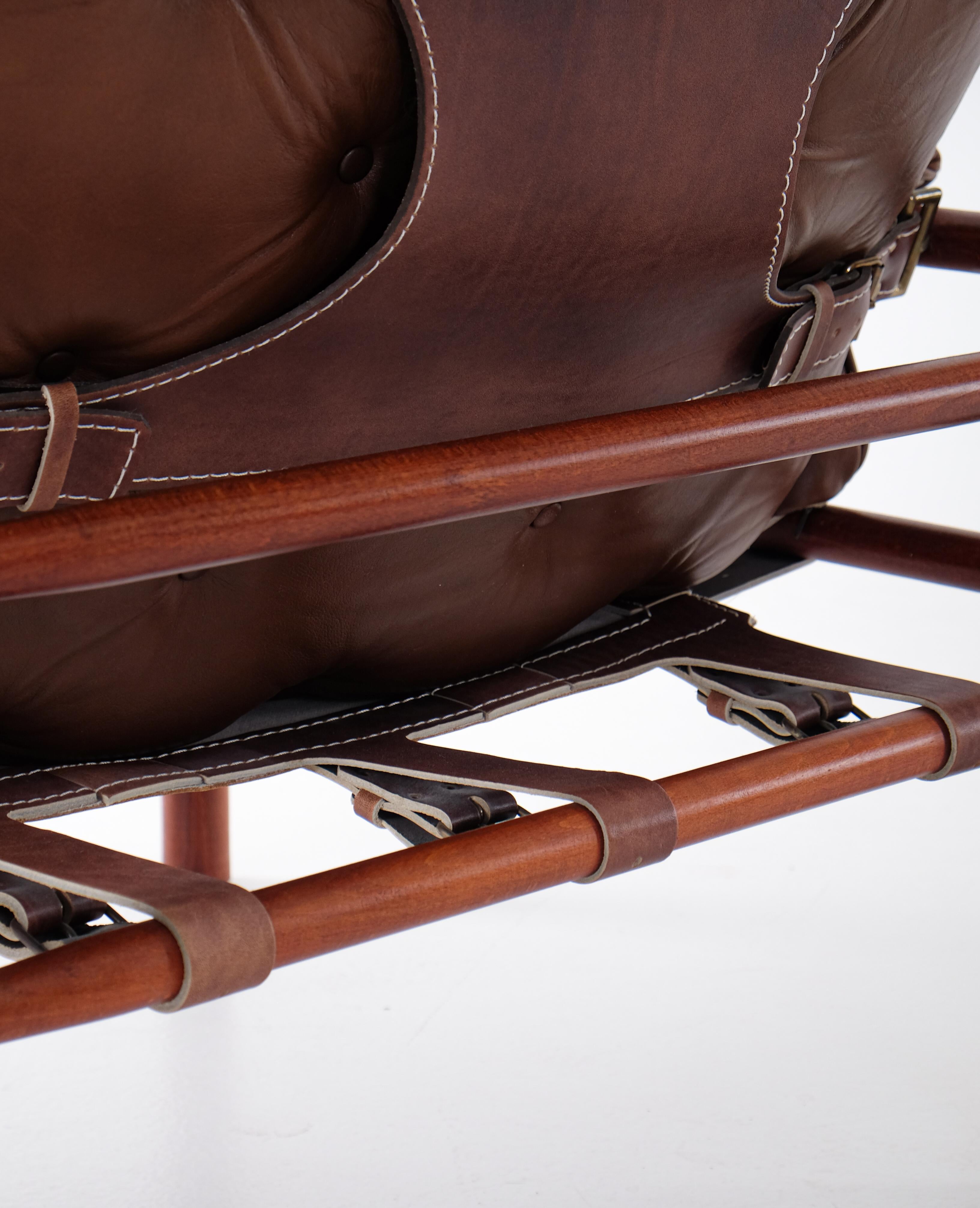 Laiton Fauteuils Arne Norell, Suède, années 1970 en vente