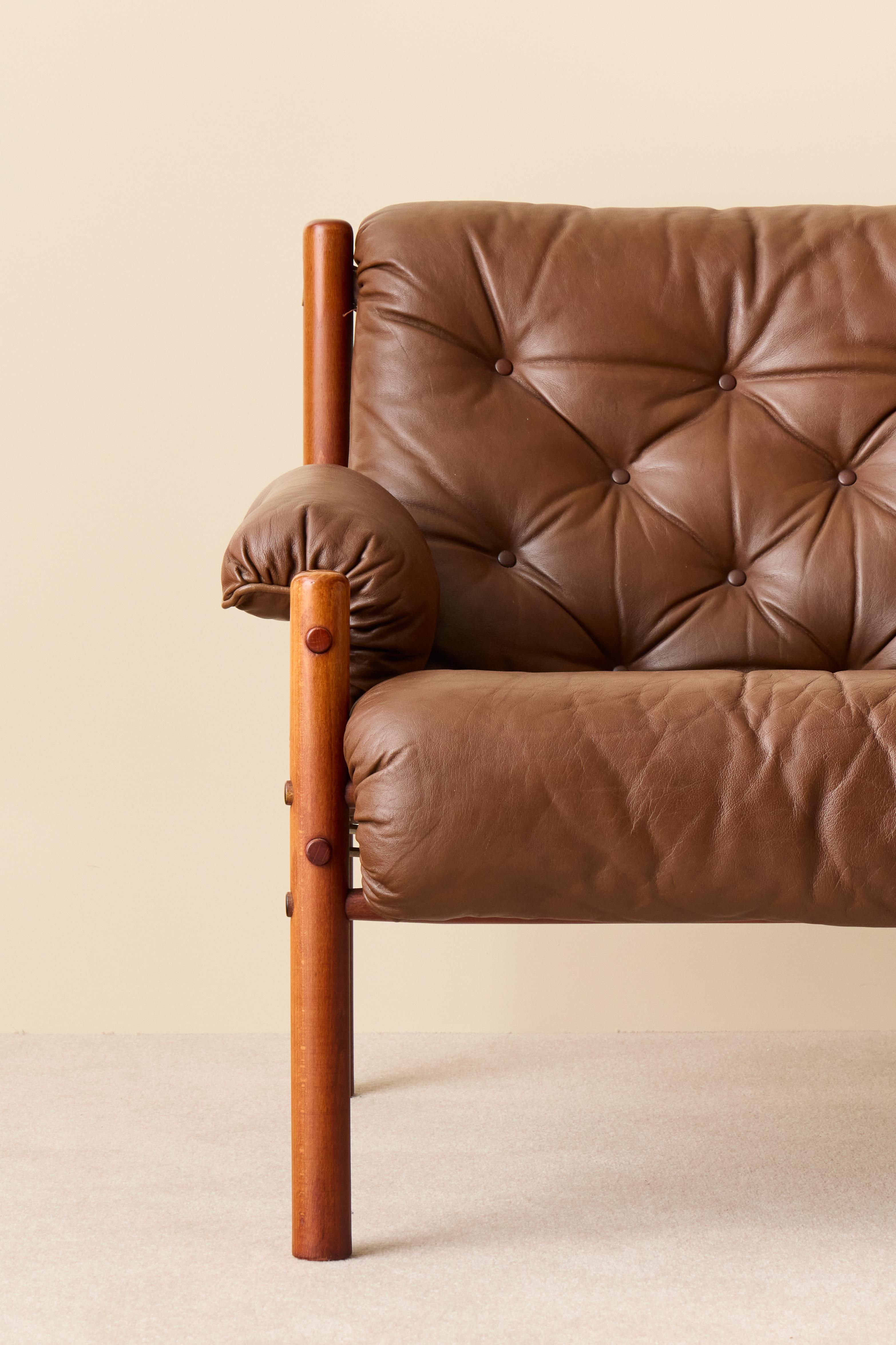 Laiton Fauteuils Arne Norell, Suède, années 1970 en vente