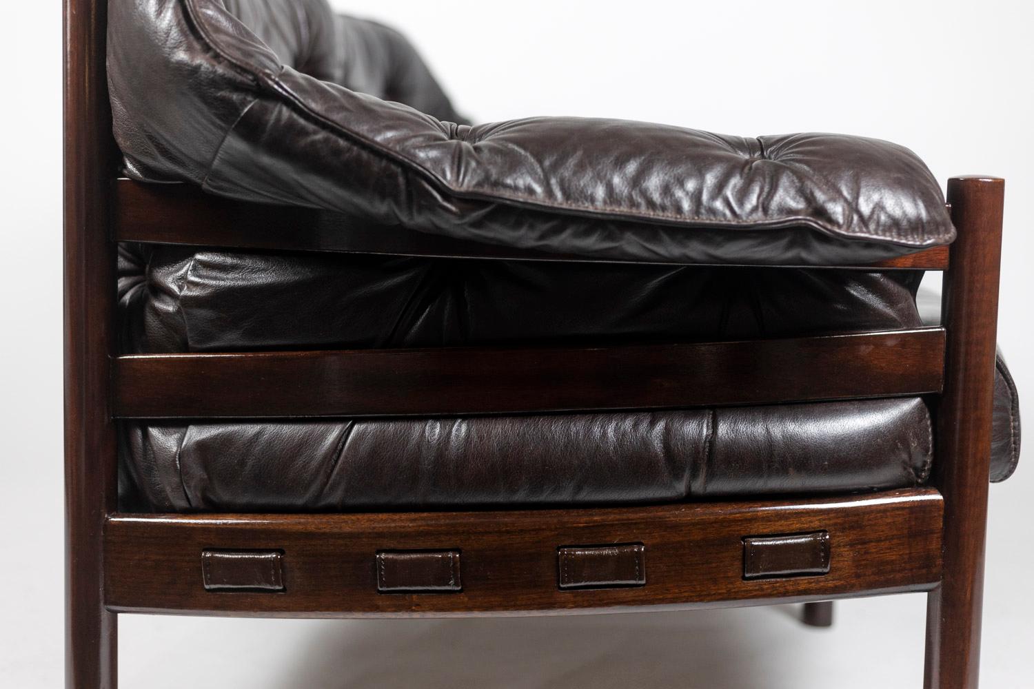 Leather Arne Norell for Arne Norell AB, Sofa, 1970s For Sale