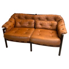 Arne Norell for Coja Two-Seat Settee Sofa in soft Camel Leather