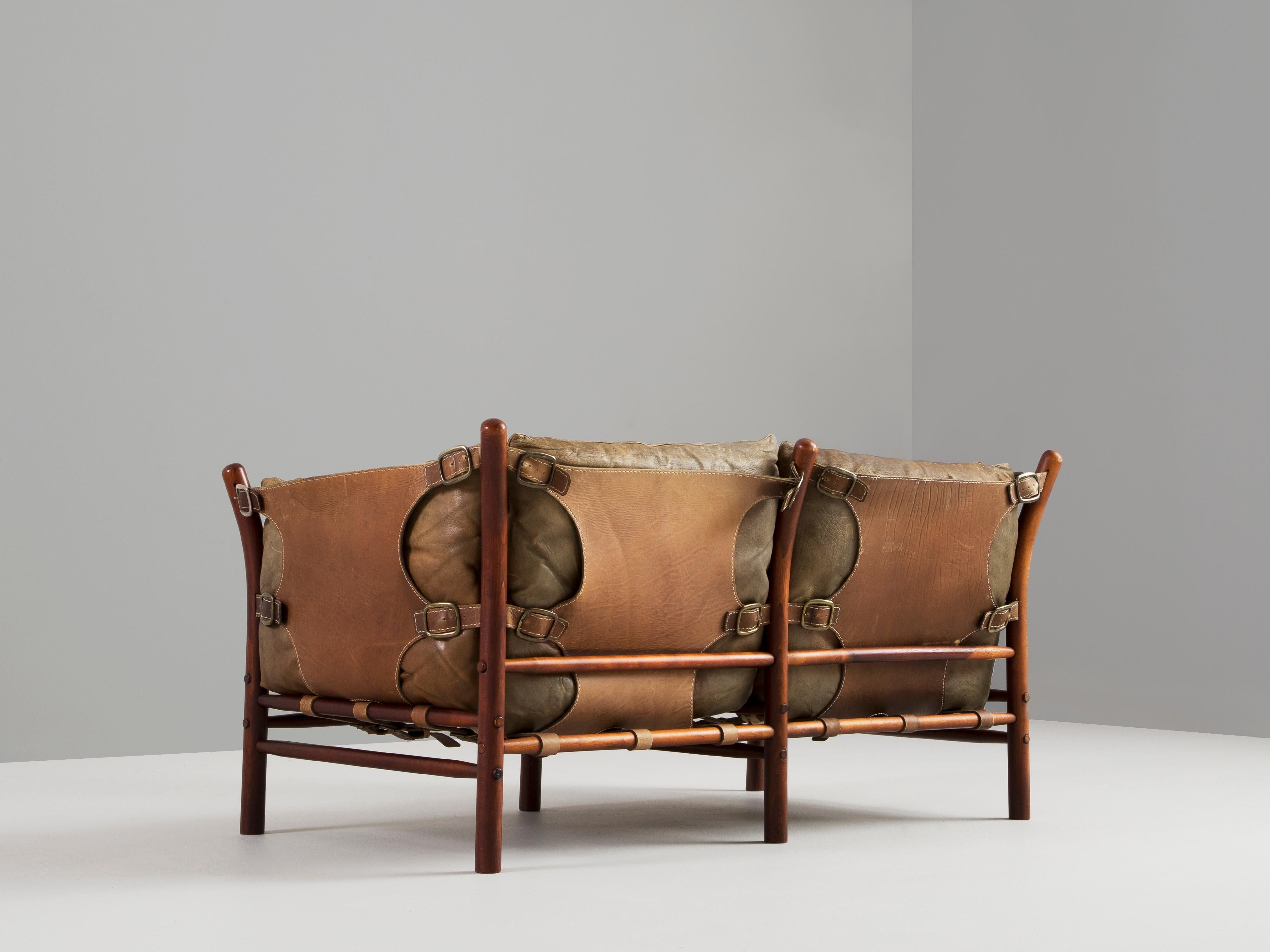 Mid-20th Century Arne Norell ‘Illona’ Sofa with Brown Patinated Leather