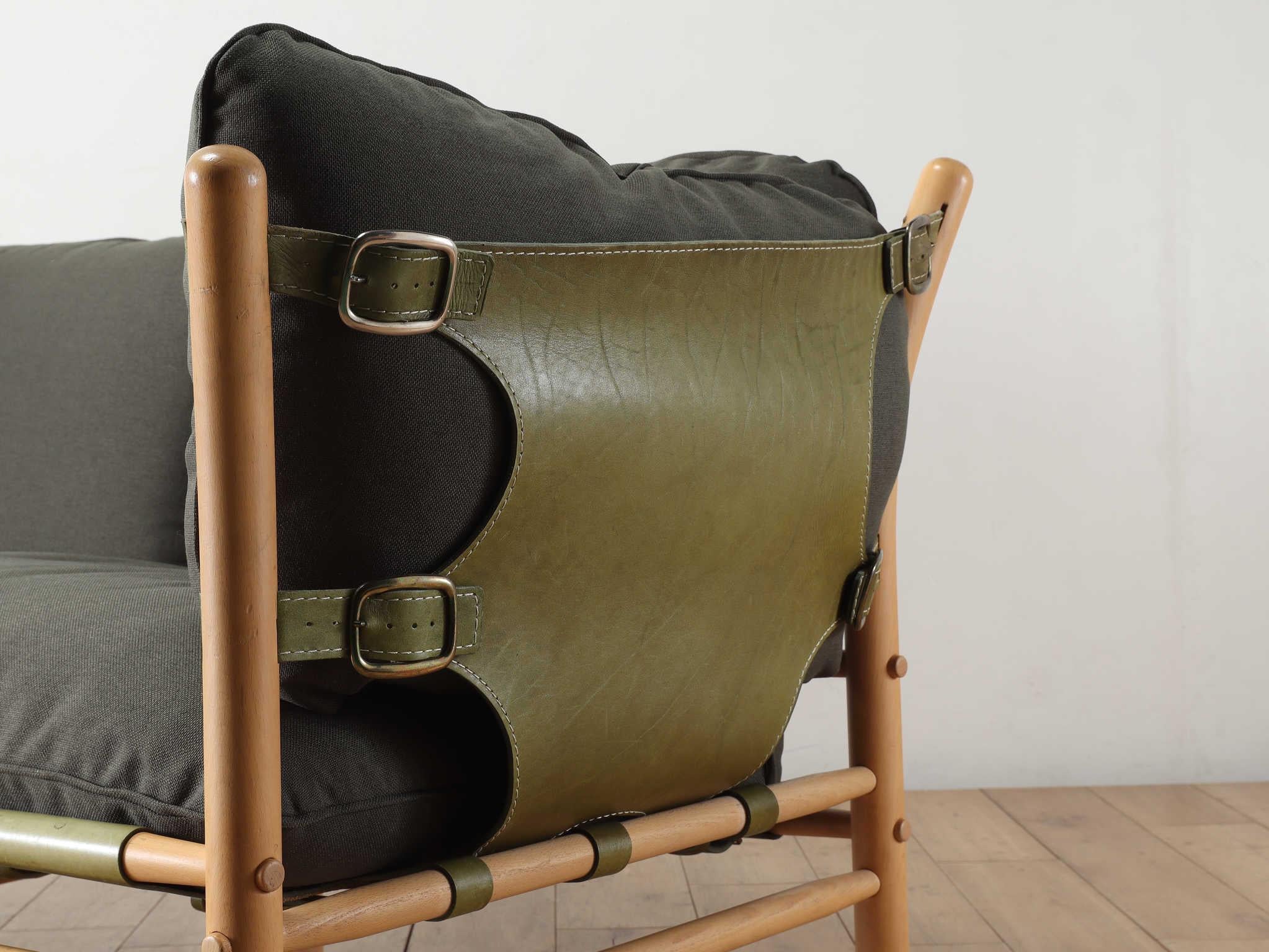 Beech Arne Norell Ilona 2 Seater Sofa 1970's