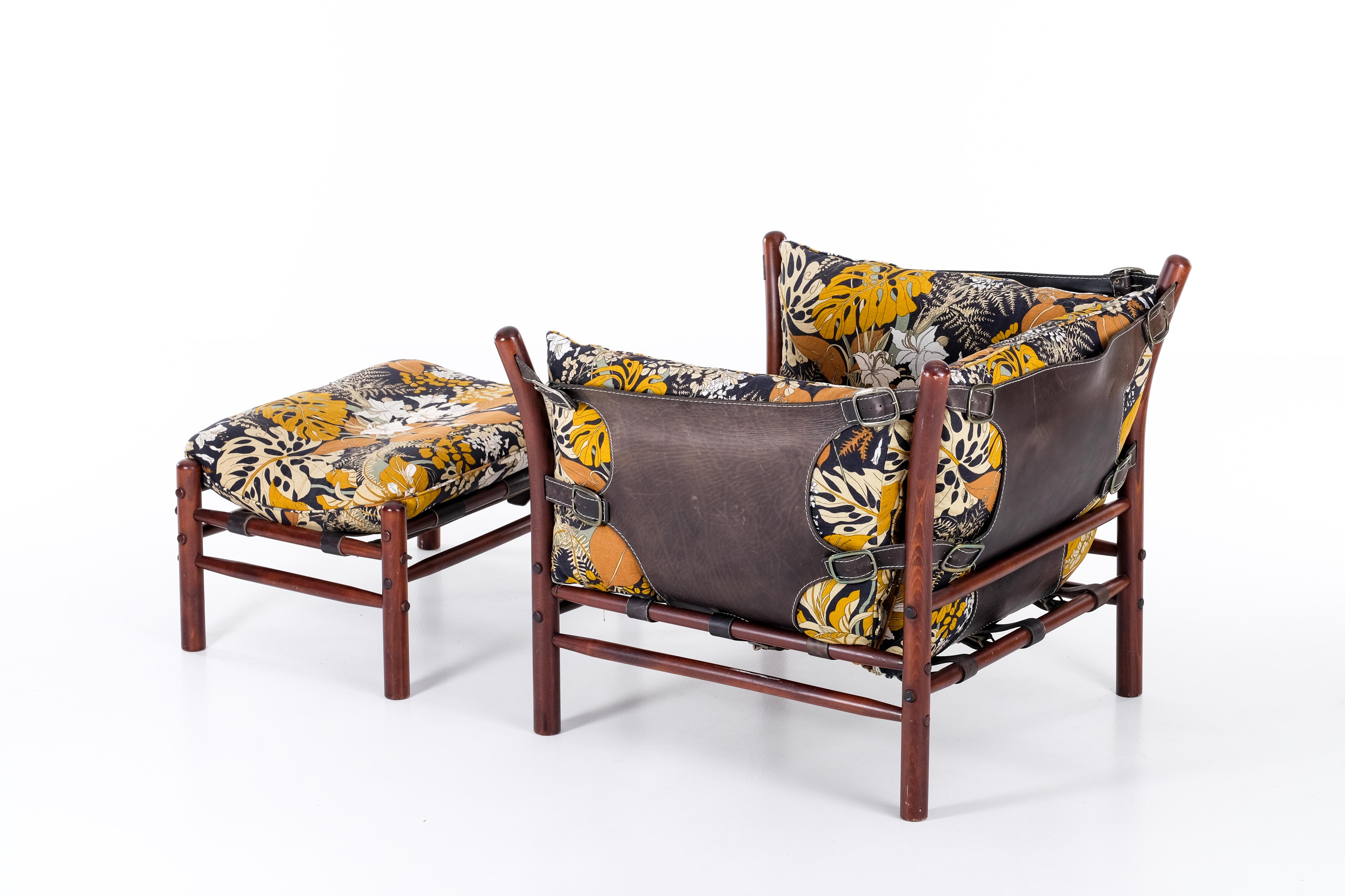 Arne Norell 'Ilona' easy chair & ottoman, 1970s In Good Condition In Stockholm, SE