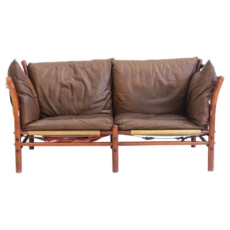 Arne Norell Ilona Two Seat Leather Sofa For Sale
