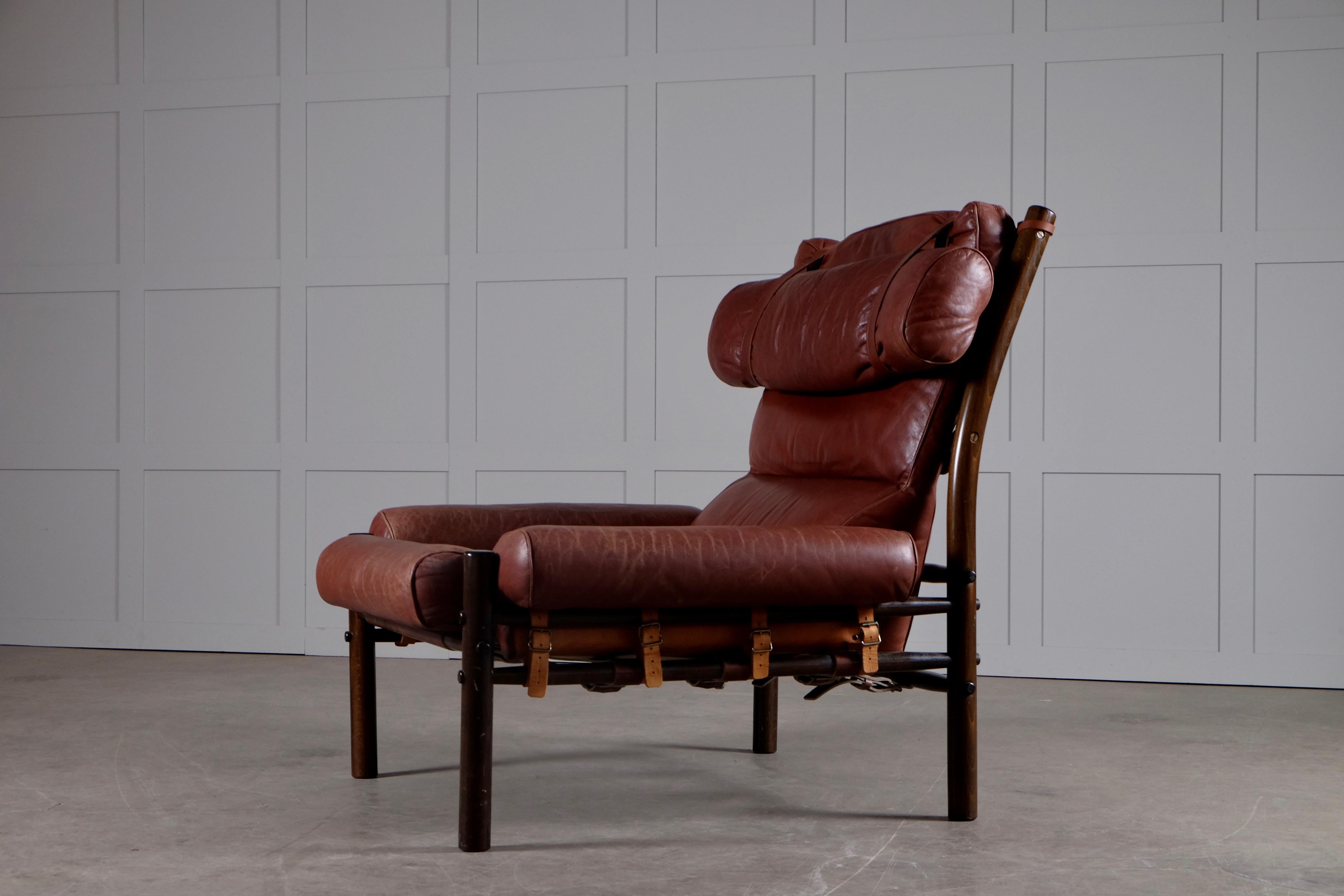 Scandinavian Modern Arne Norell Inca Easy Chair, 1970s