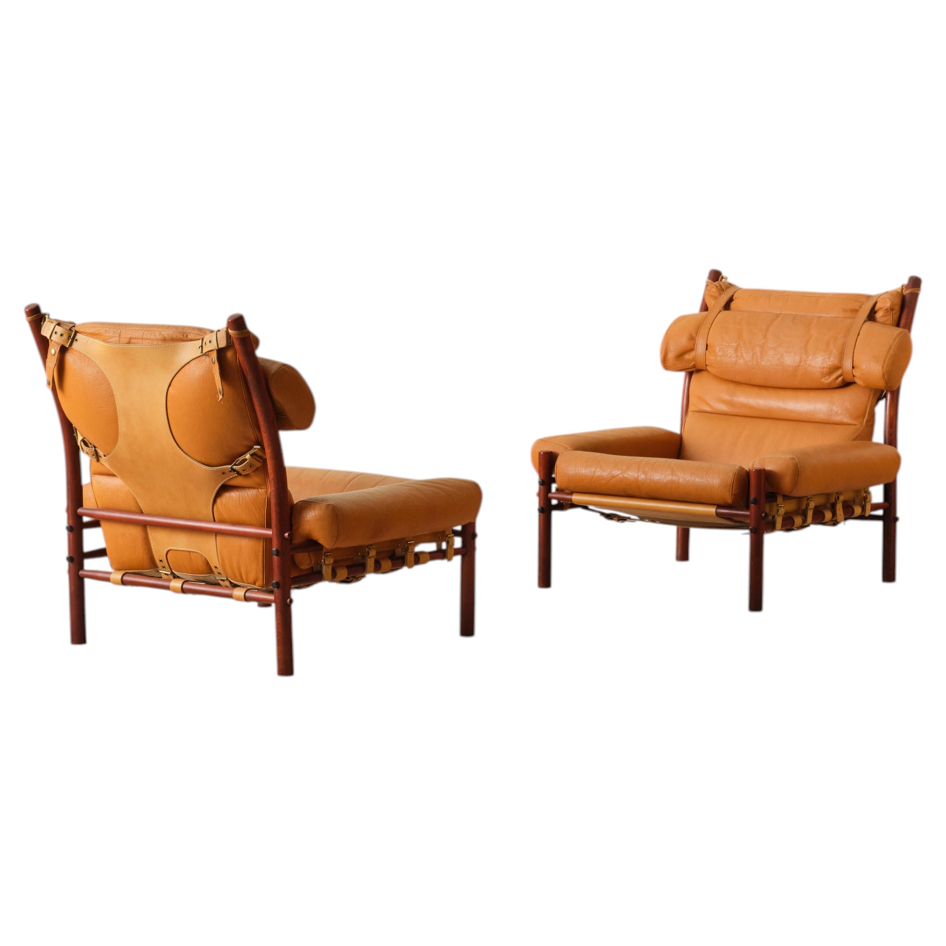 Arne Norell Inca Easy Chairs, 1970s