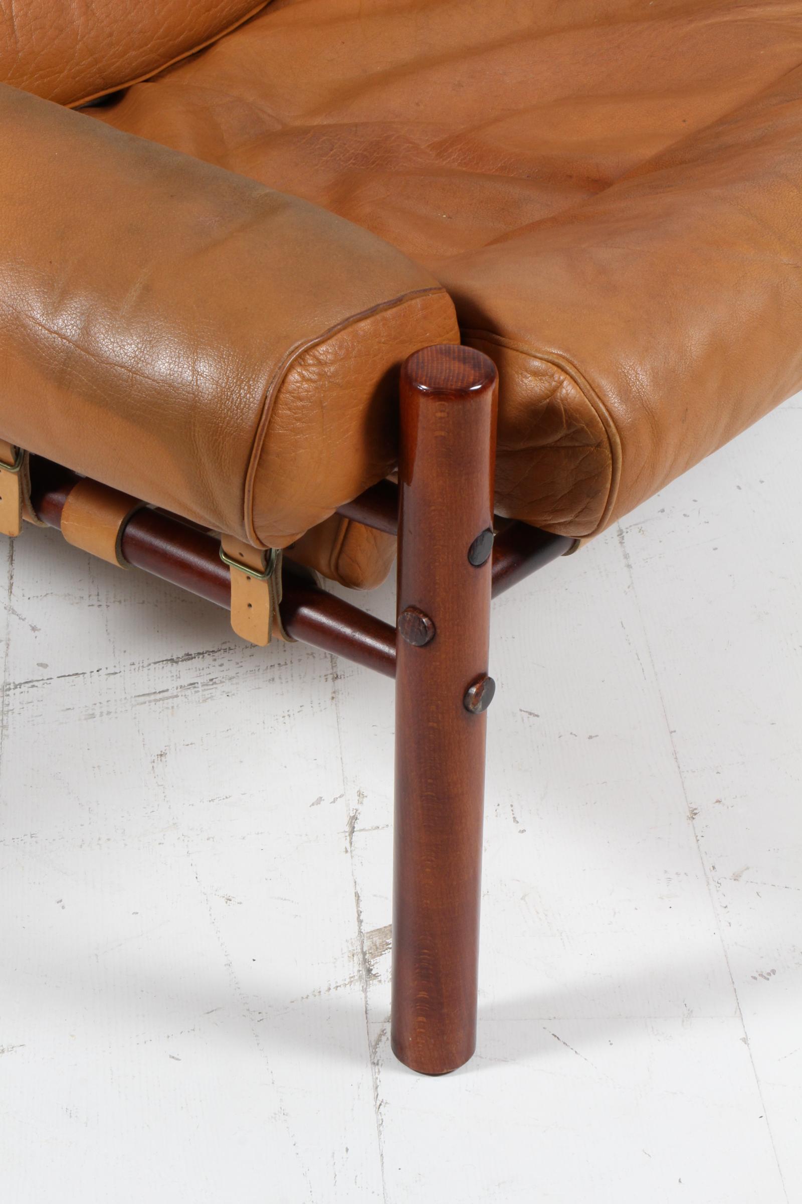 Chaise longue Arne Norell 'Inca' en cuir d'origine Bon état - En vente à Esbjerg, DK