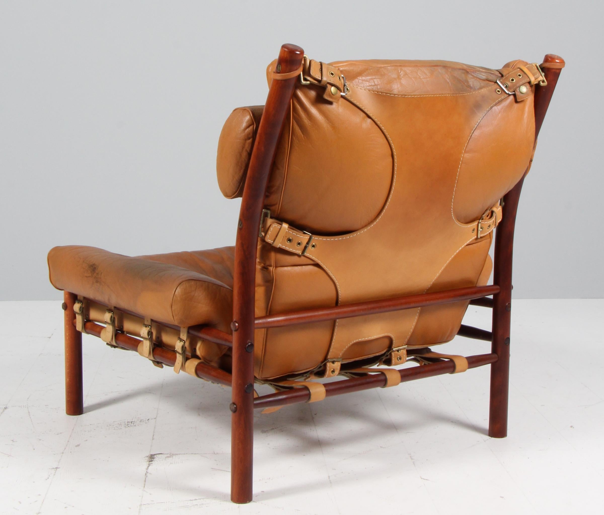 Cuir Chaise longue Arne Norell 'Inca' en cuir d'origine en vente