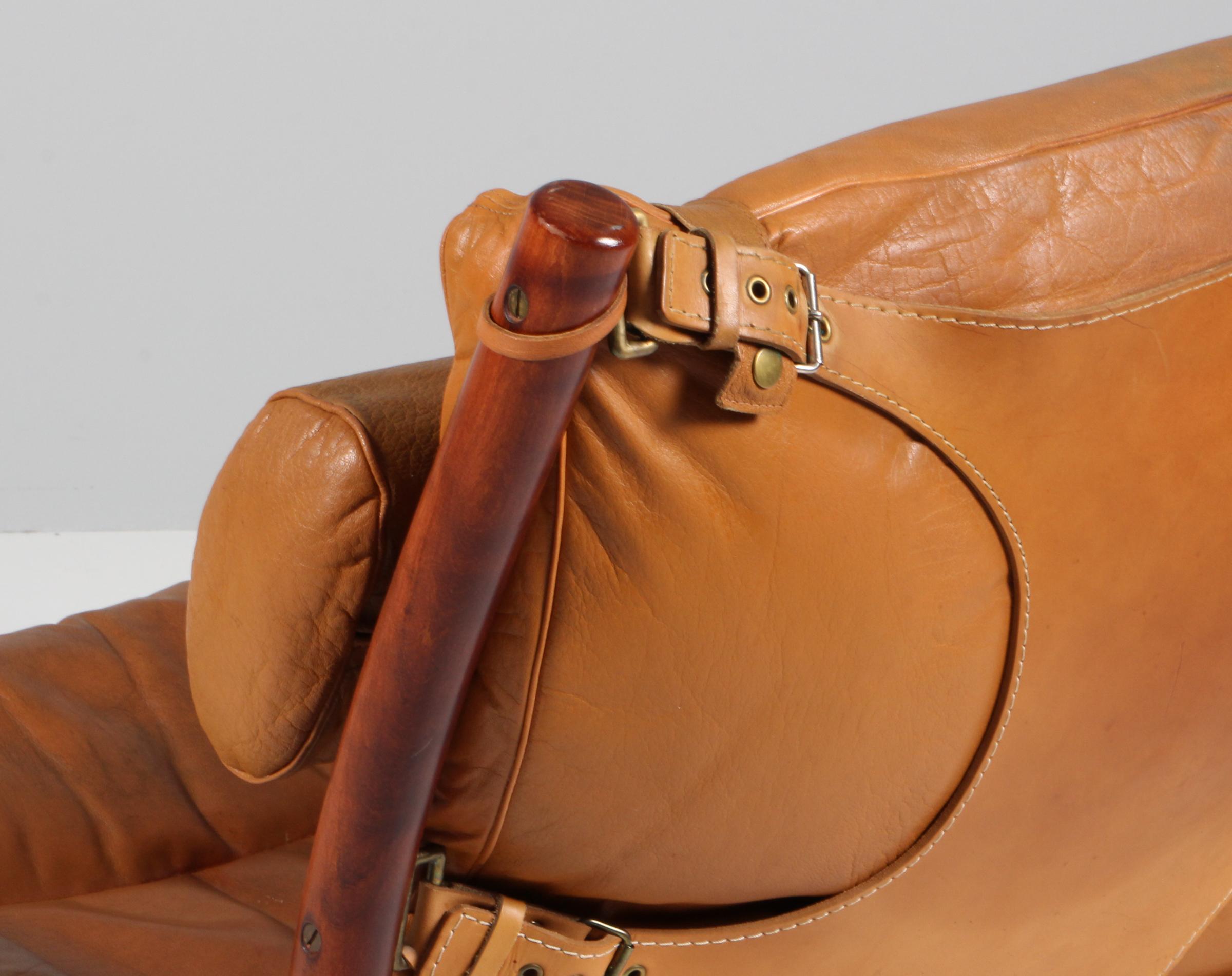 Chaise longue Arne Norell 'Inca' en cuir d'origine en vente 1