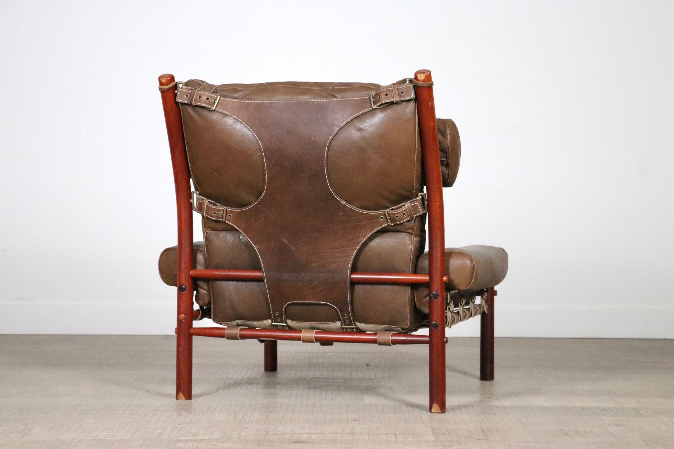Mid-20th Century Arne Norell Inca Lounge Chair, Sweden 1960s