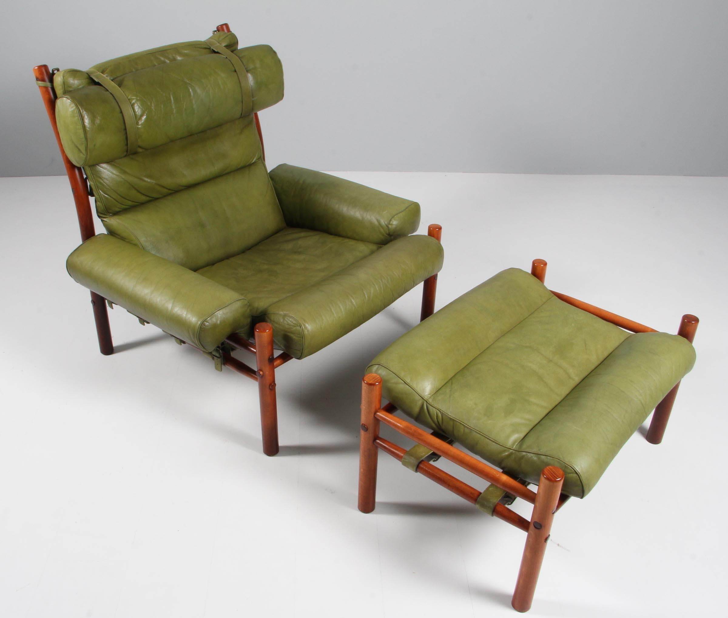 Arne Norell, 'Inca' lounge chair with ottoman, leather, beech, Sweden, 1965.

The iconic 'Inca' lounge chair with ottoman in beautiful aged leather, designed by Arne Norell. The back features thick buffalo leather with some minor signs of wear.