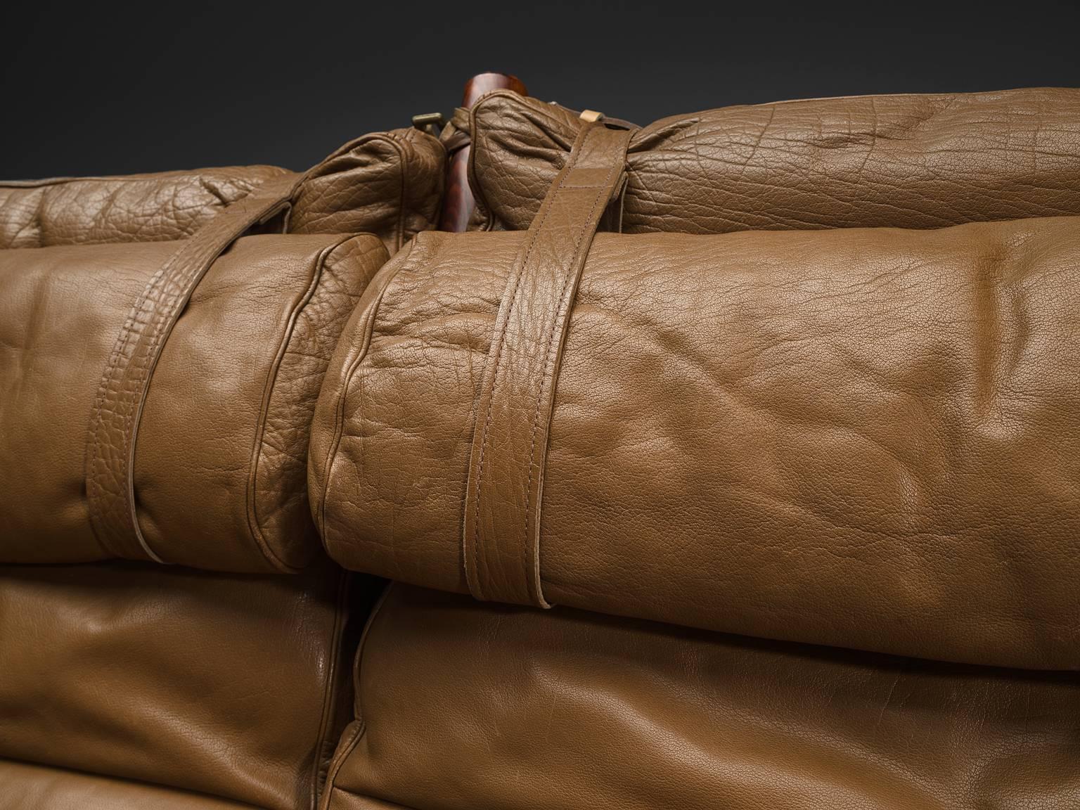 Mid-20th Century Arne Norell 'Inca' Sofa with Cognac Buffalo Leather