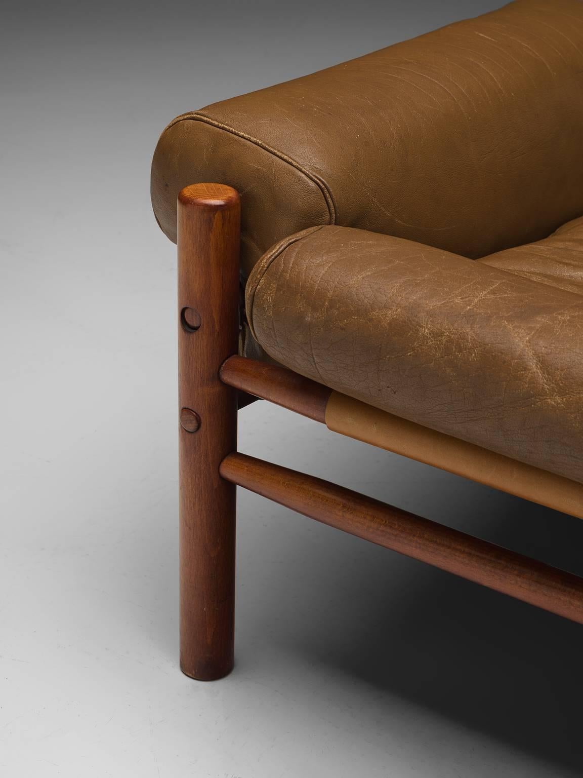 Arne Norell 'Inca' Sofa with Cognac Buffalo Leather 1