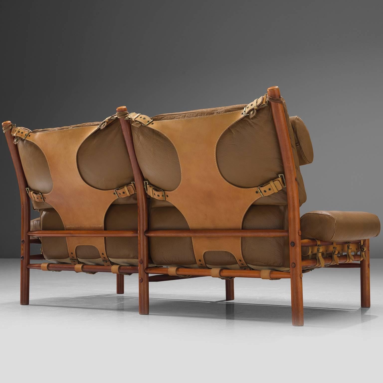 Arne Norell 'Inca' Sofa with Cognac Buffalo Leather 3