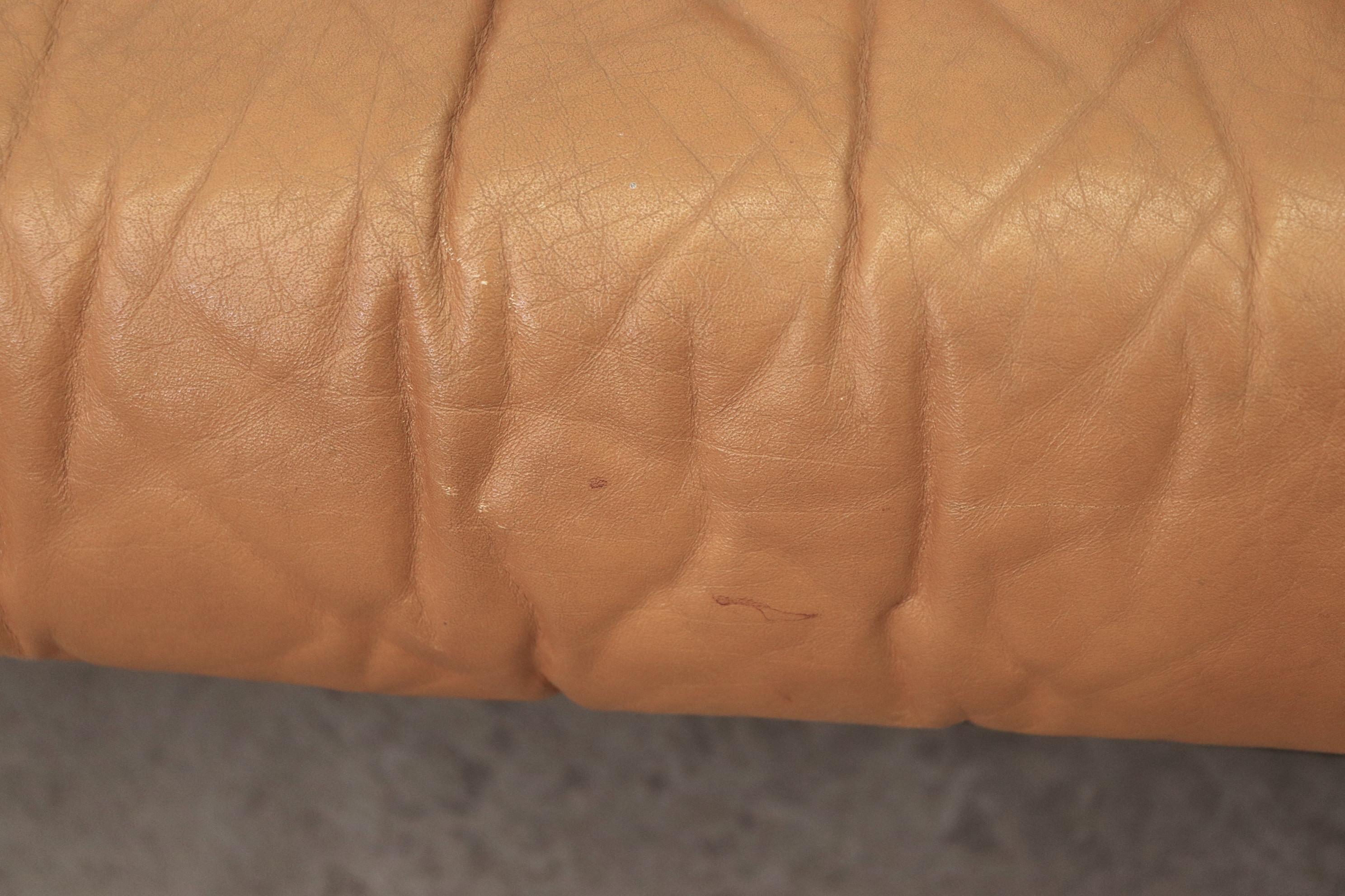Arne Norell Inspired Butterscotch Tufted Leather Loveseat for Illums Bolighus 8