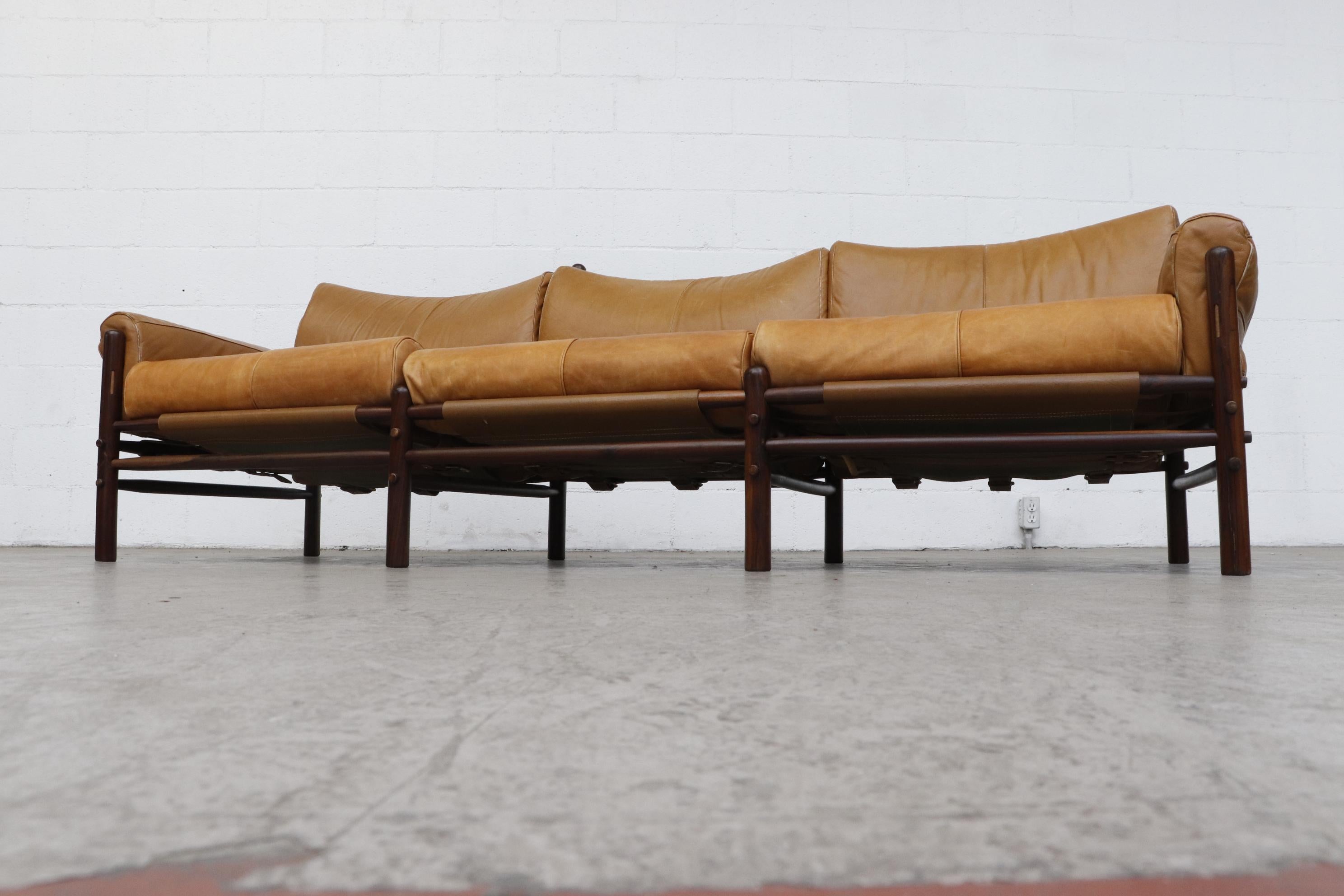 Arne Norell Kon-Tiki Leather 3-Seat Sofa 7