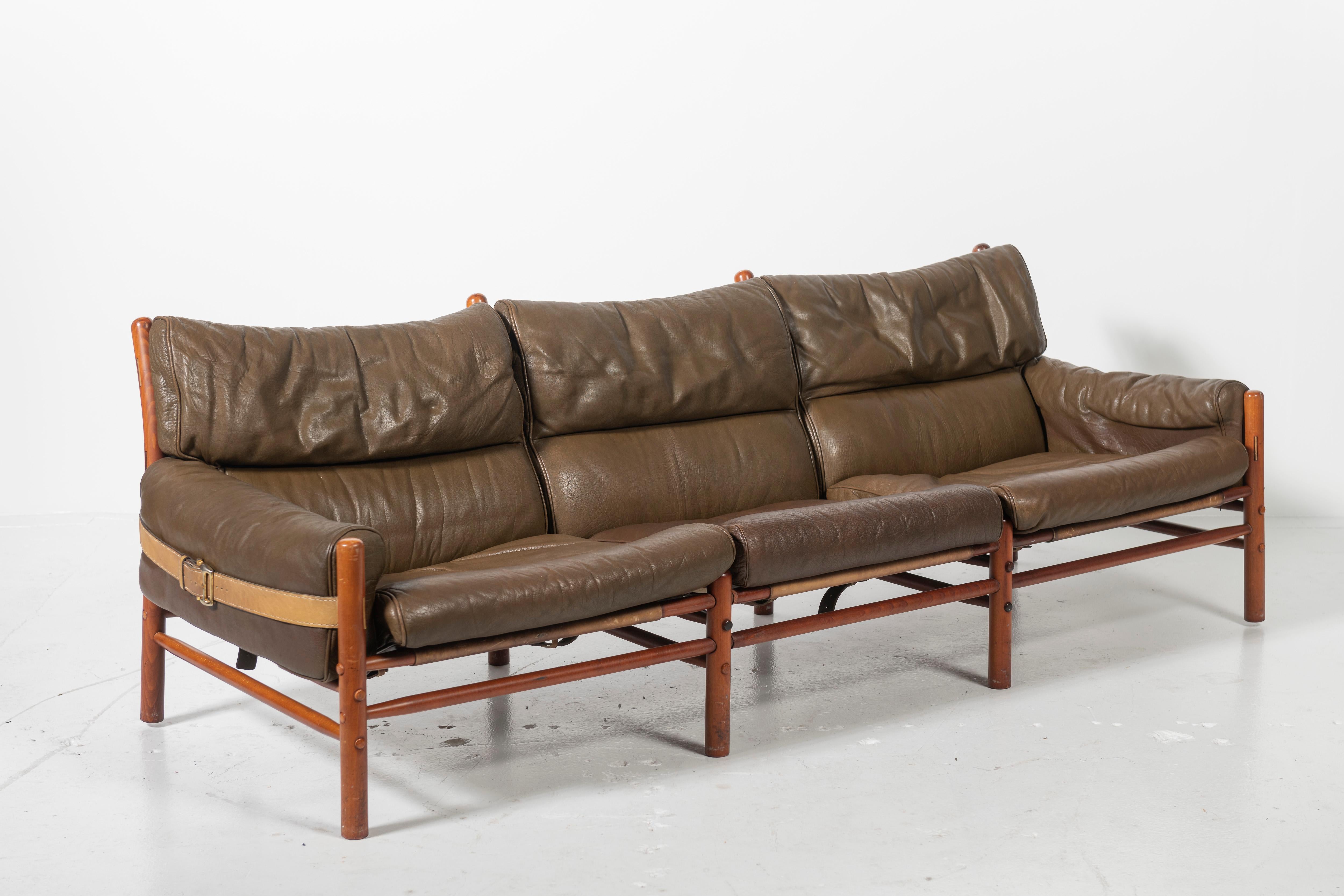 Arne Norell Kontiki Leather Sofa In Good Condition In San Francisco, CA