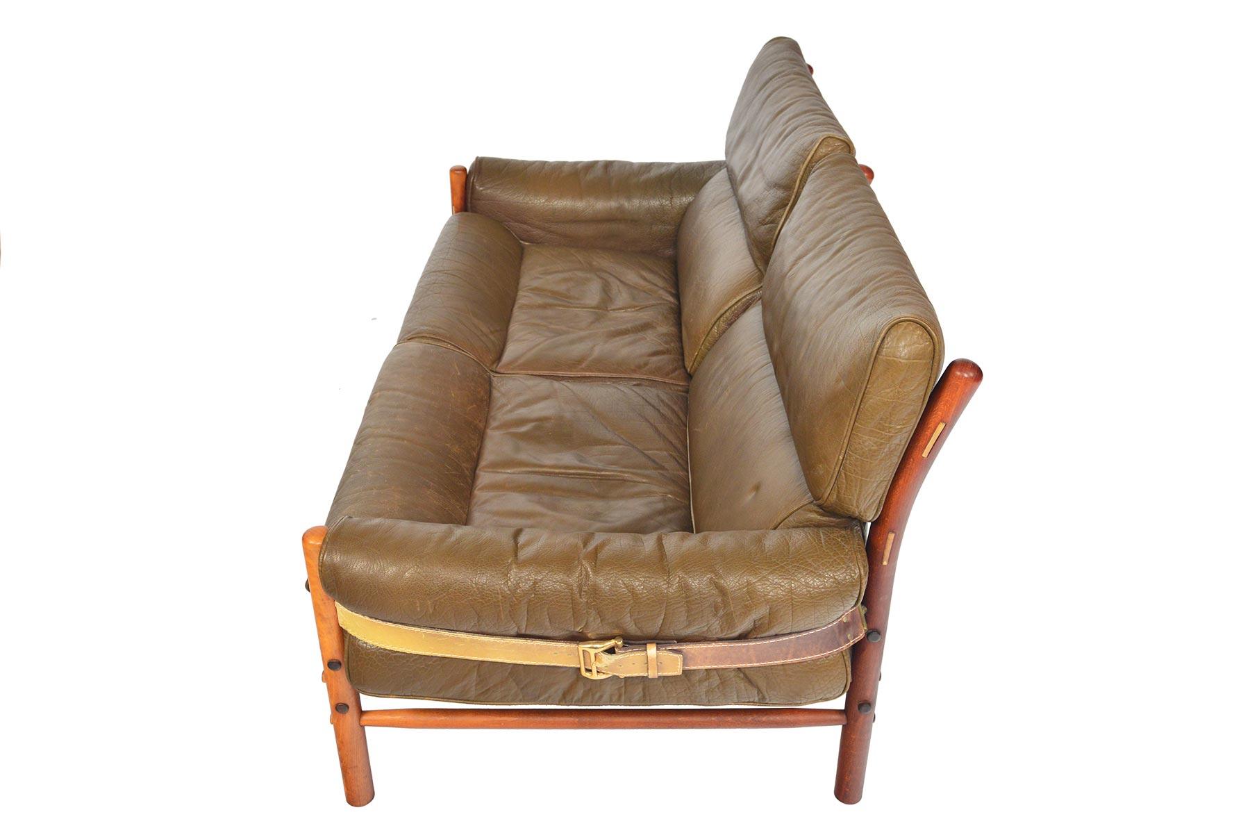 20th Century Arne Norell Kontiki Loveseat in Leather