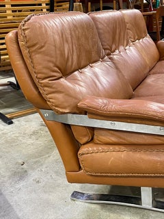 Arne Norells Canapé en cuir et chrome Modernité danoise