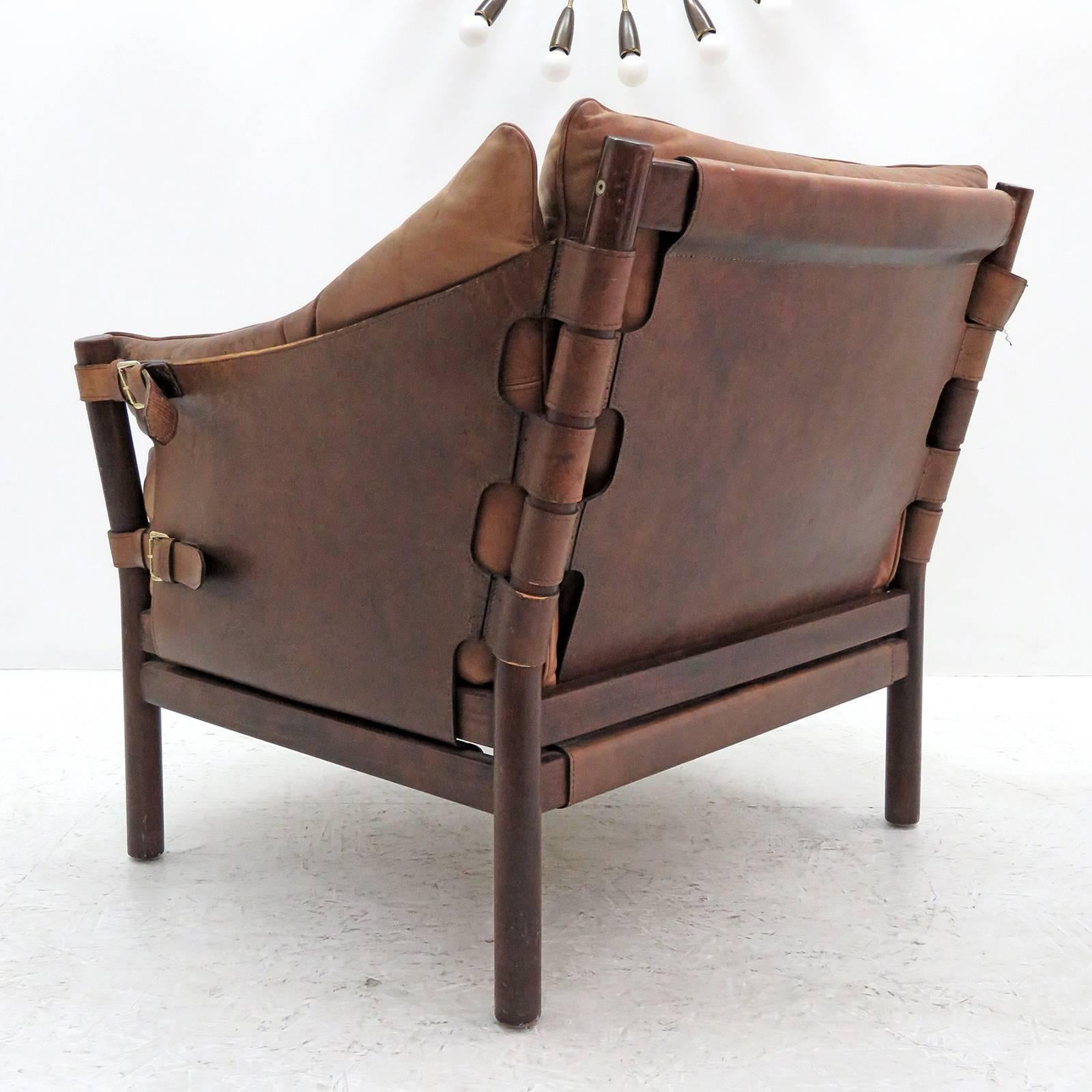 Arne Norell Leather Lounge Chairs Model 'Ilona' In Excellent Condition In Los Angeles, CA