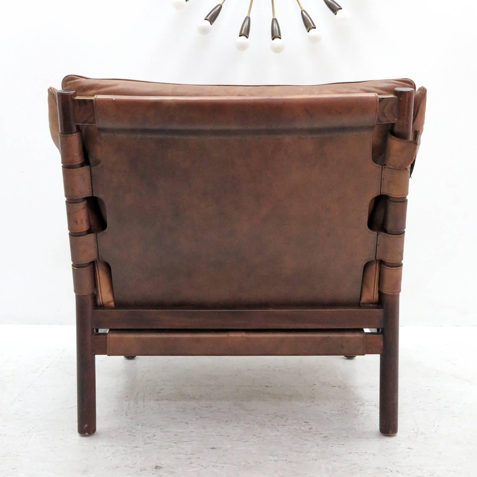 Mid-20th Century Arne Norell Leather Lounge Chairs Model 'Ilona'
