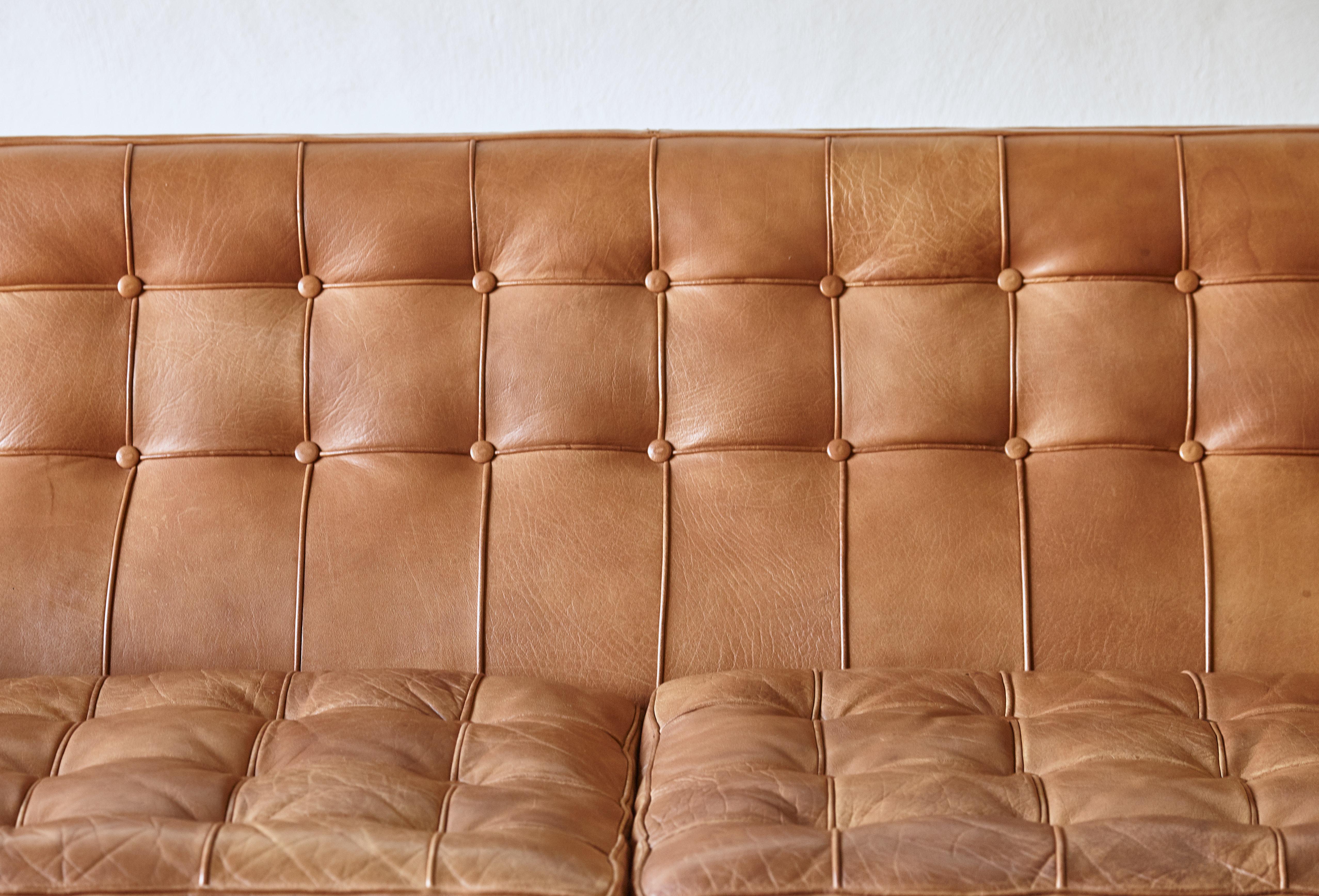 Arne Norell Leather Merkur / Mexico Sofa, Sweden, Norell Mobel, 1970s 4