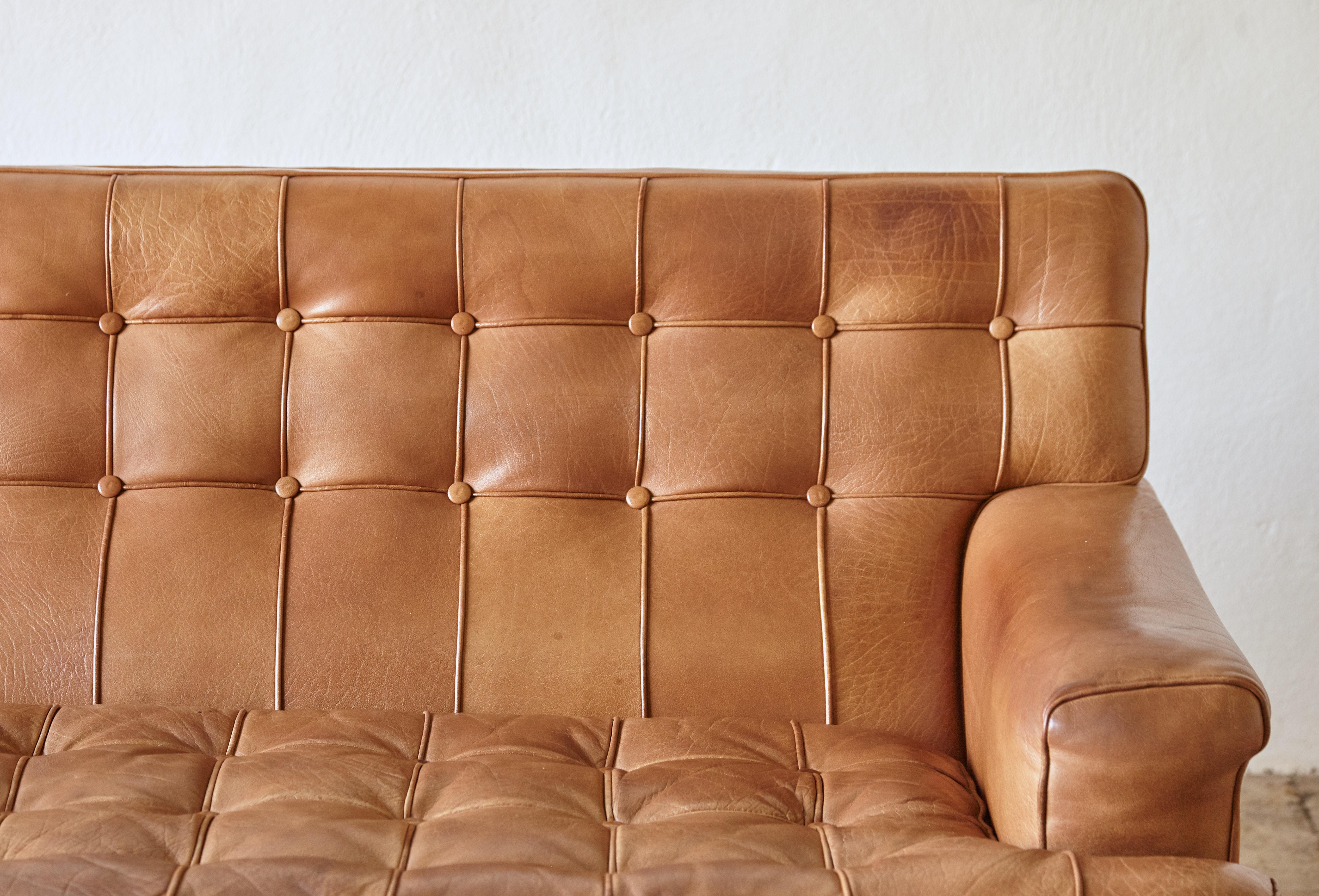 Arne Norell Leather Merkur / Mexico Sofa, Sweden, Norell Mobel, 1970s 5