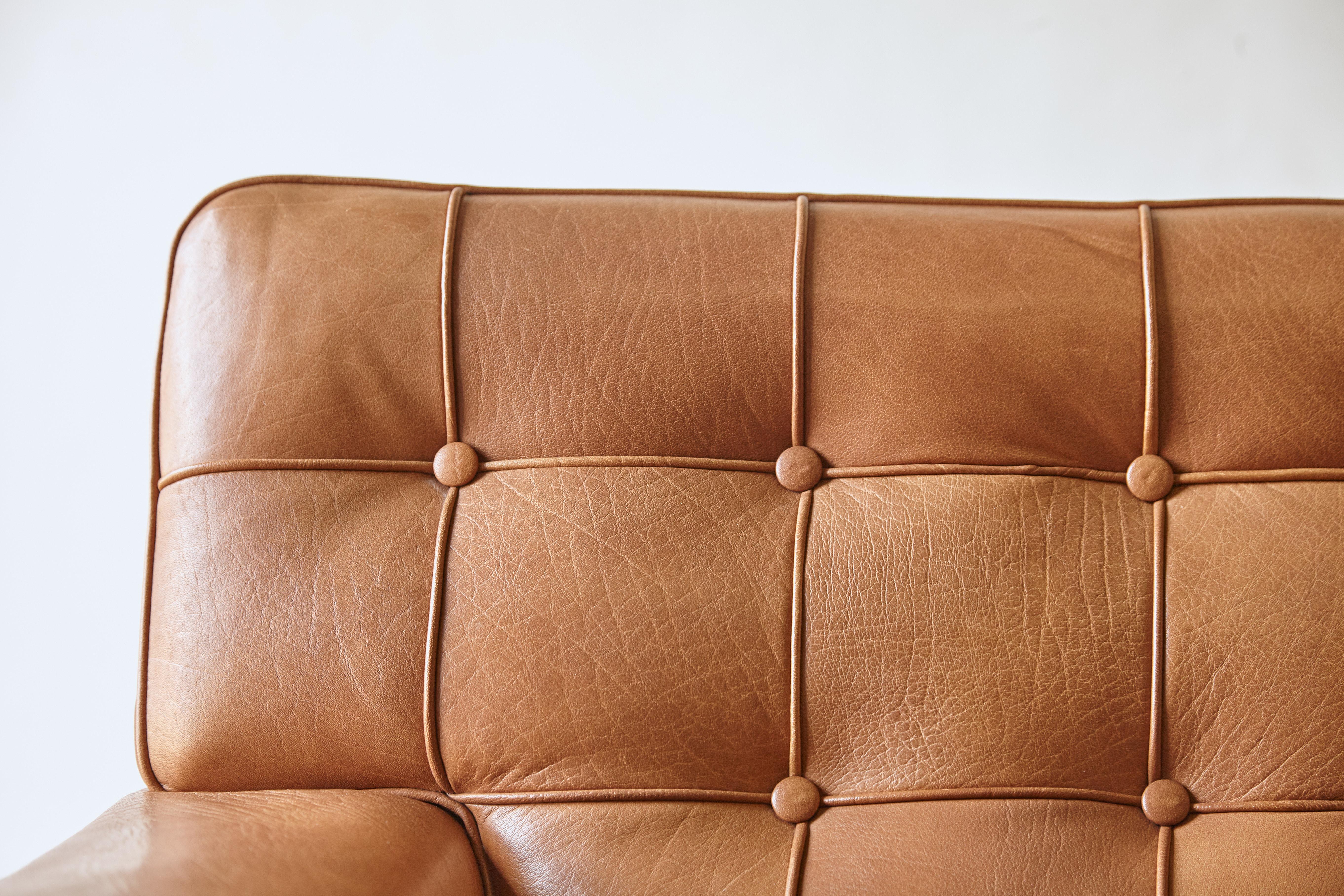 Arne Norell Leather Merkur / Mexico Sofa, Sweden, Norell Mobel, 1970s 6