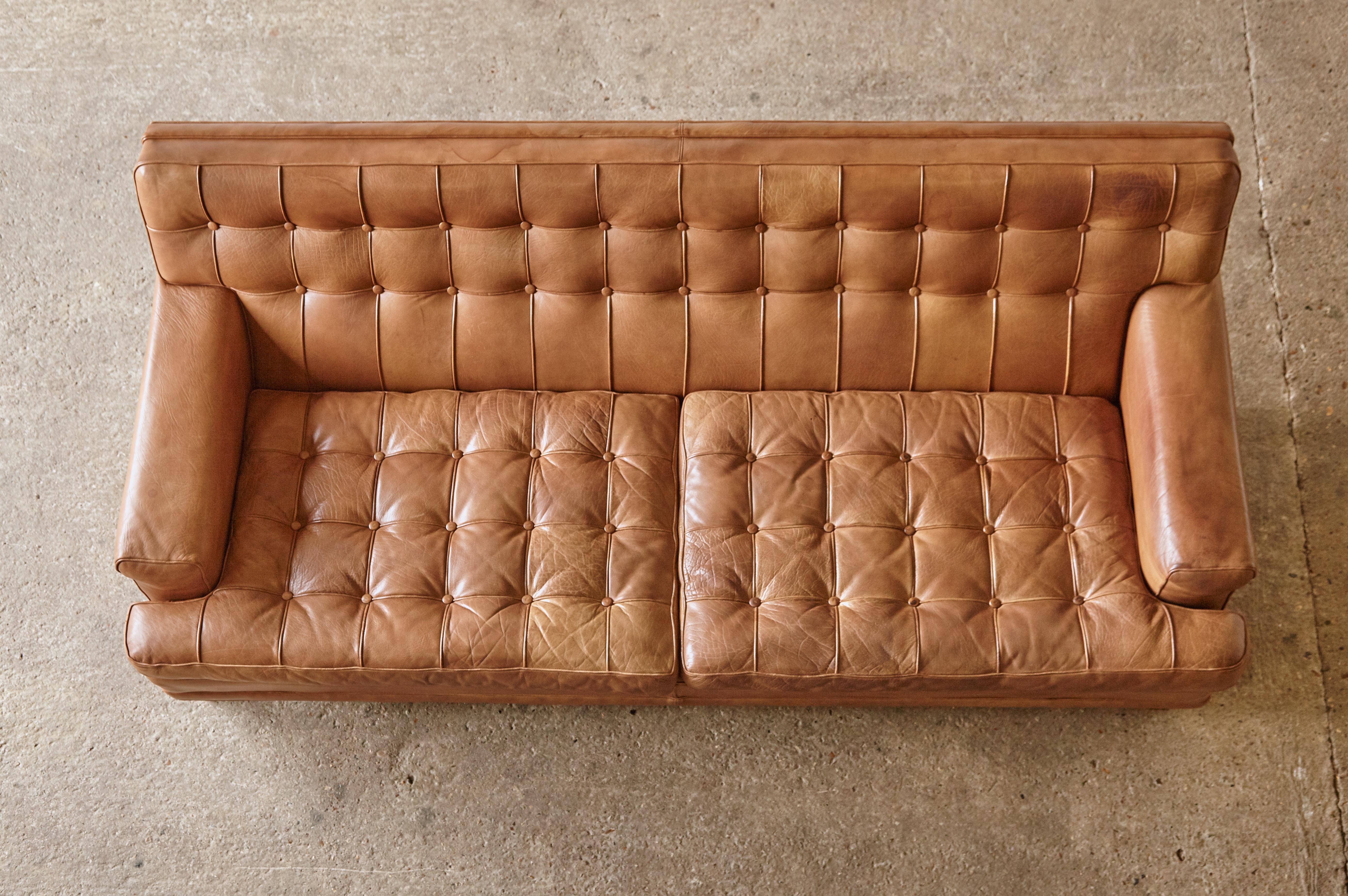 Arne Norell Leather Merkur / Mexico Sofa, Sweden, Norell Mobel, 1970s 8