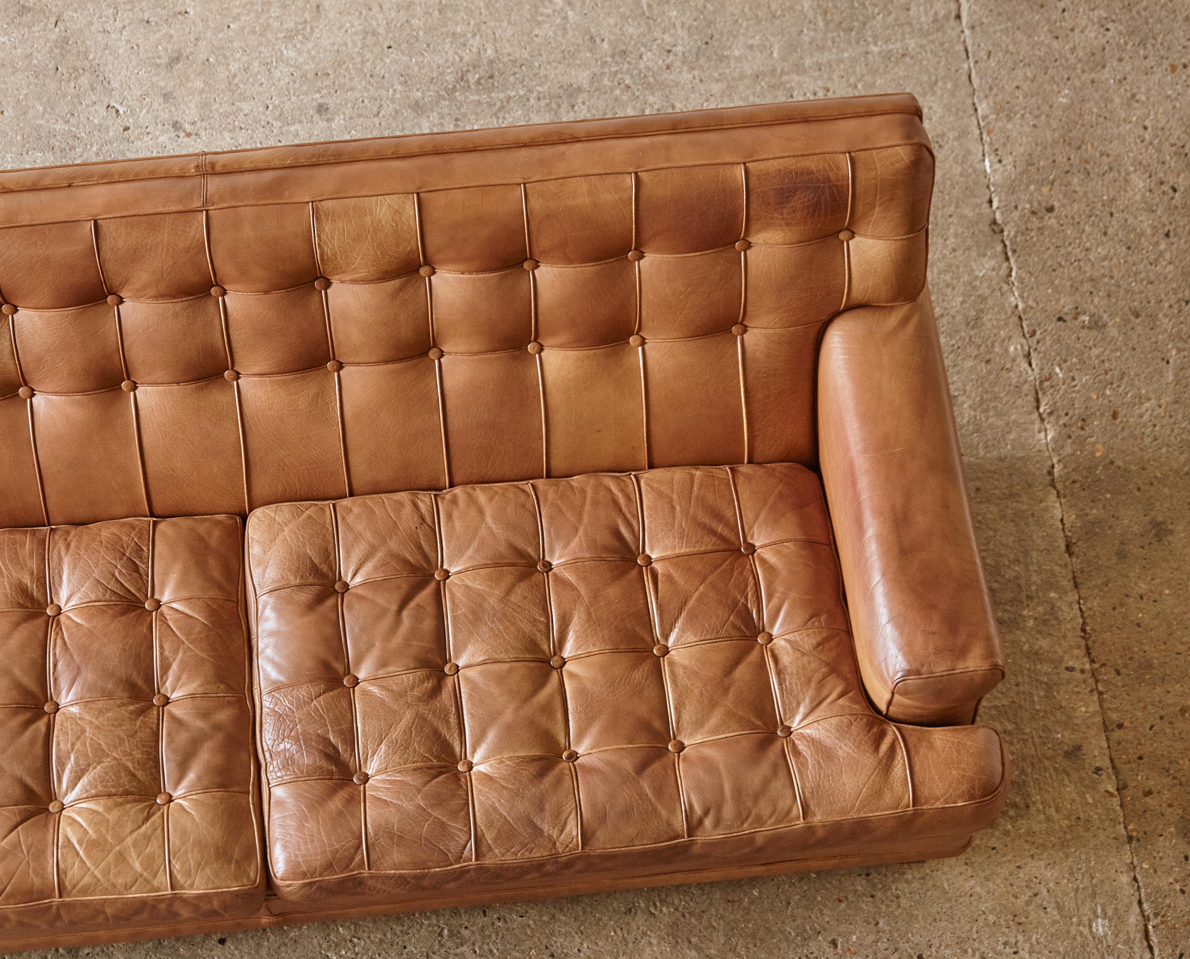 Arne Norell Leather Merkur / Mexico Sofa, Sweden, Norell Mobel, 1970s 10