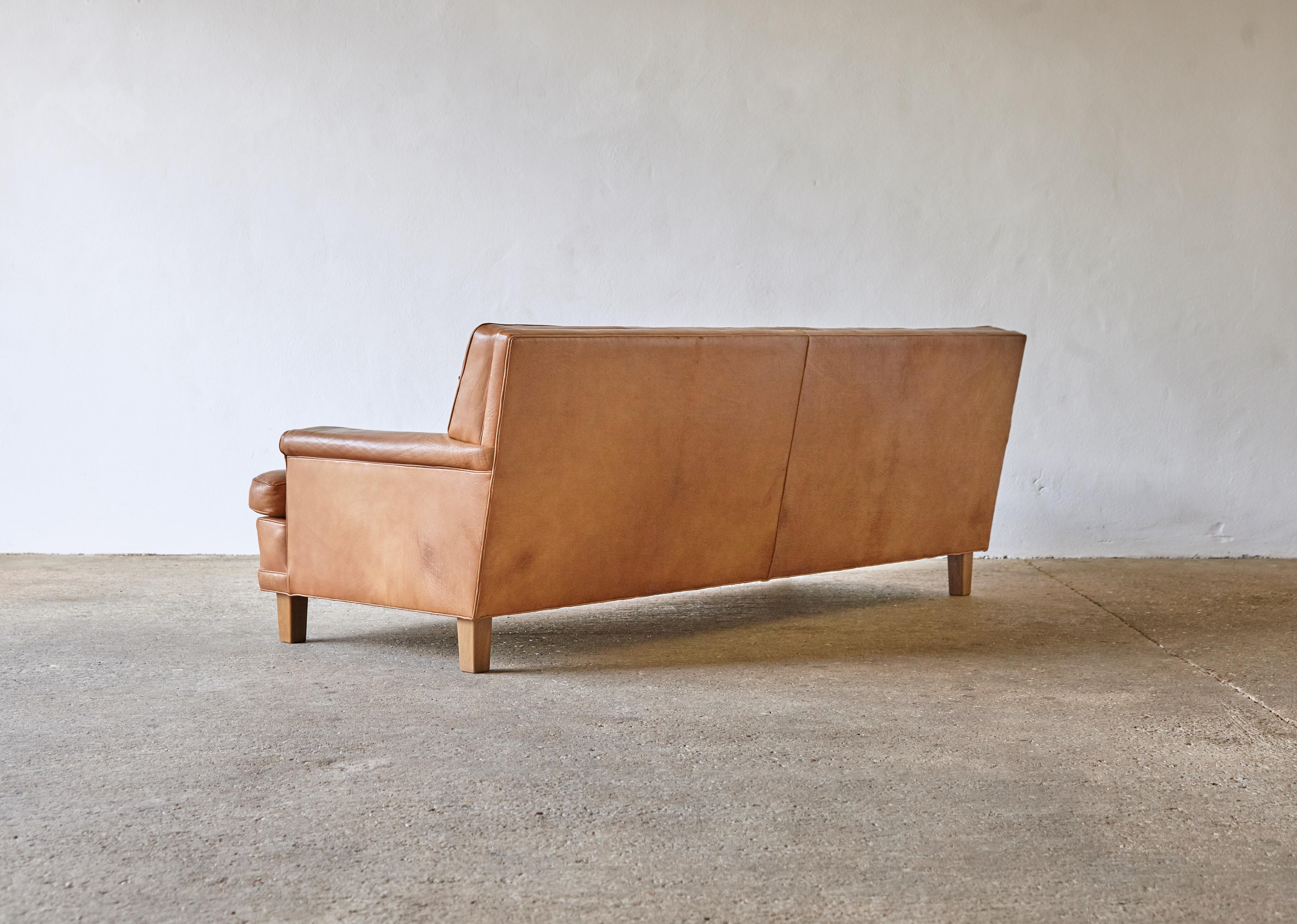 20th Century Arne Norell Leather Merkur / Mexico Sofa, Sweden, Norell Mobel, 1970s