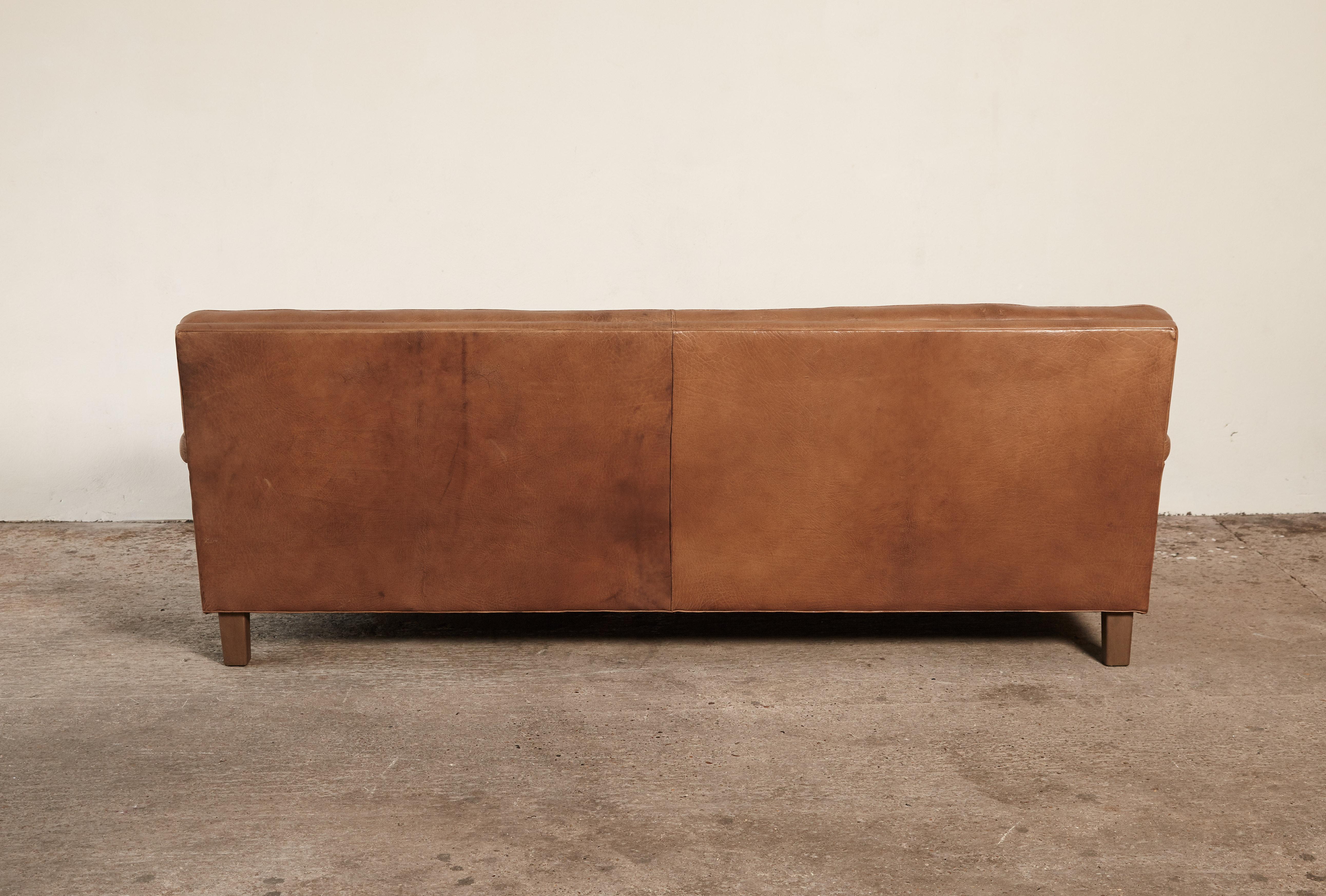 20th Century Arne Norell Leather Merkur / Mexico Sofa, Sweden, Norell Mobel, 1970s