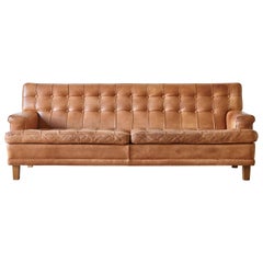 Retro Arne Norell Leather Merkur / Mexico Sofa, Sweden, Norell Mobel, 1970s