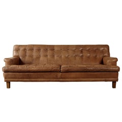 Arne Norell Leather Merkur / Mexico Sofa, Sweden, Norell Mobel, 1970s