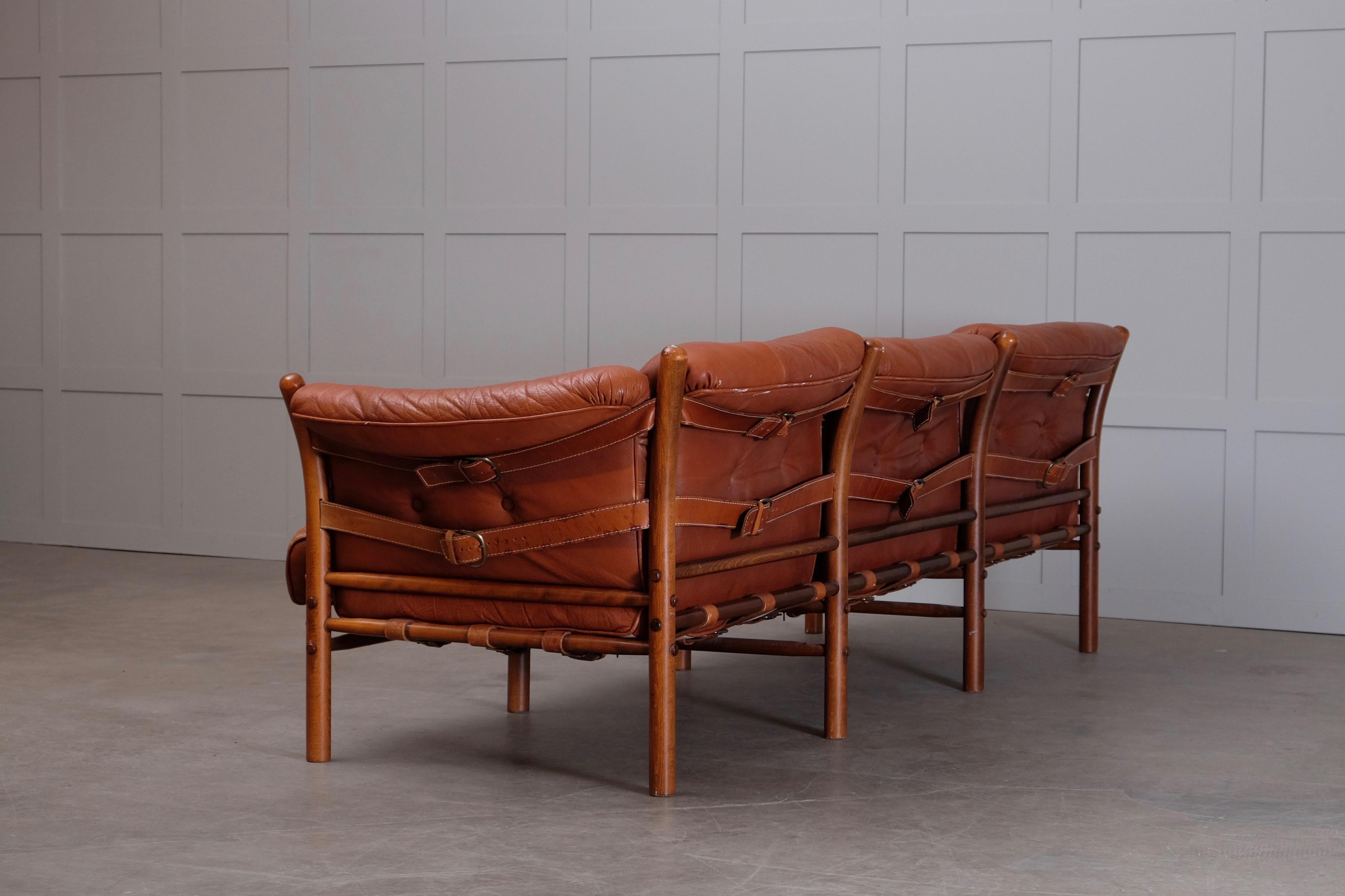 Arne Norell Leather Sofa, Model Indra, 1960s For Sale 1