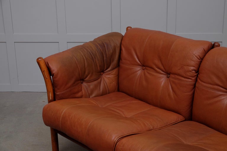 Arne Norell Leather Sofa, Model Indra, 1960s For Sale 3