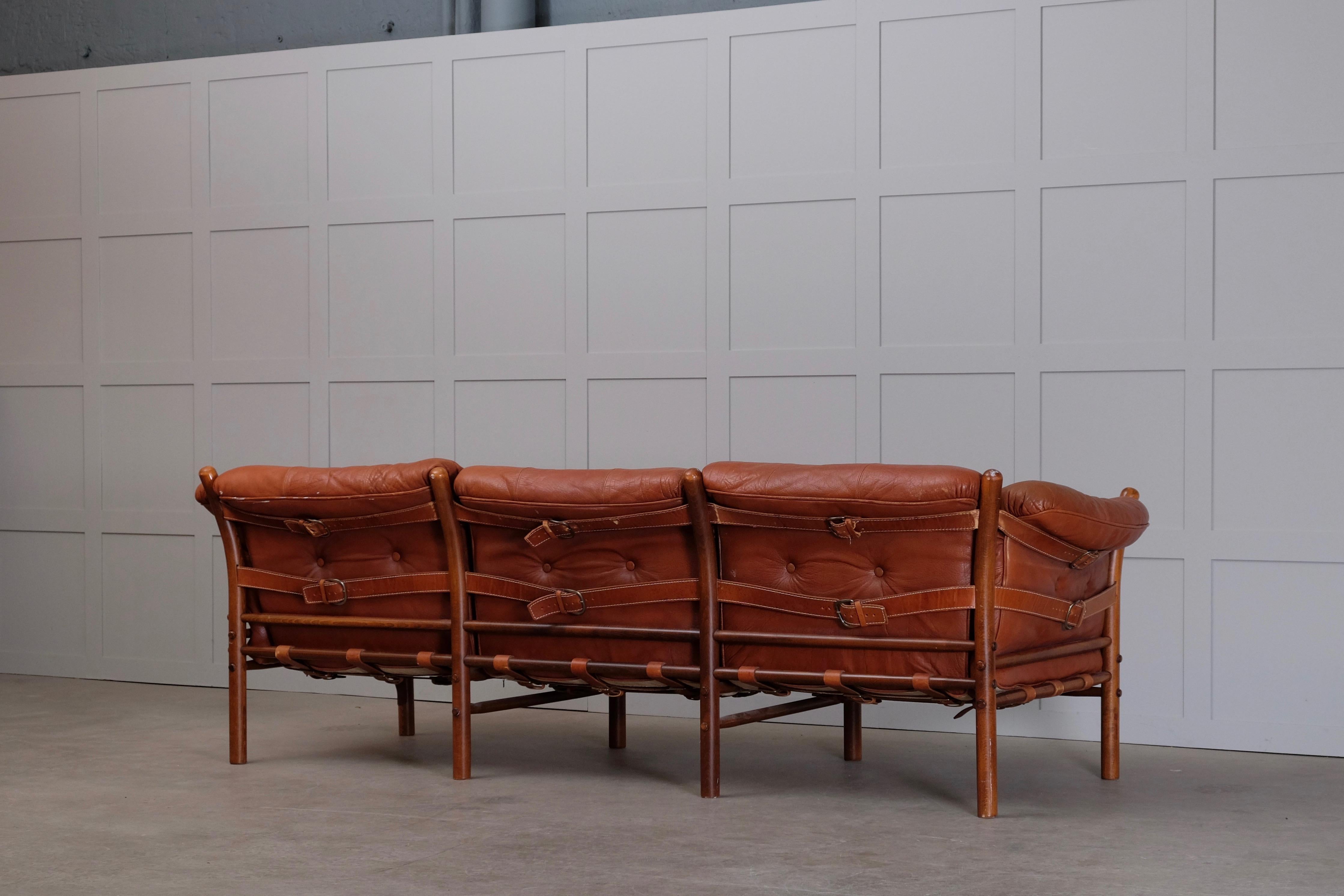 Arne Norell Leather Sofa, Model Indra, 1960s For Sale 4