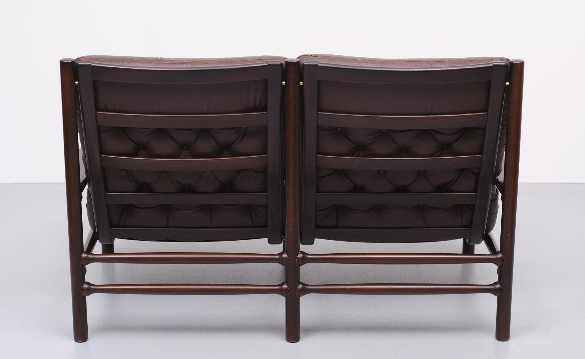 Arne Norell Leather Two Seater Sofa for Coja 1970s 5