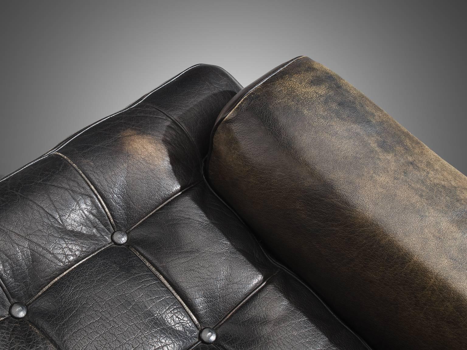 Arne Norell Lounge Chair in Black Patinated Leather 3