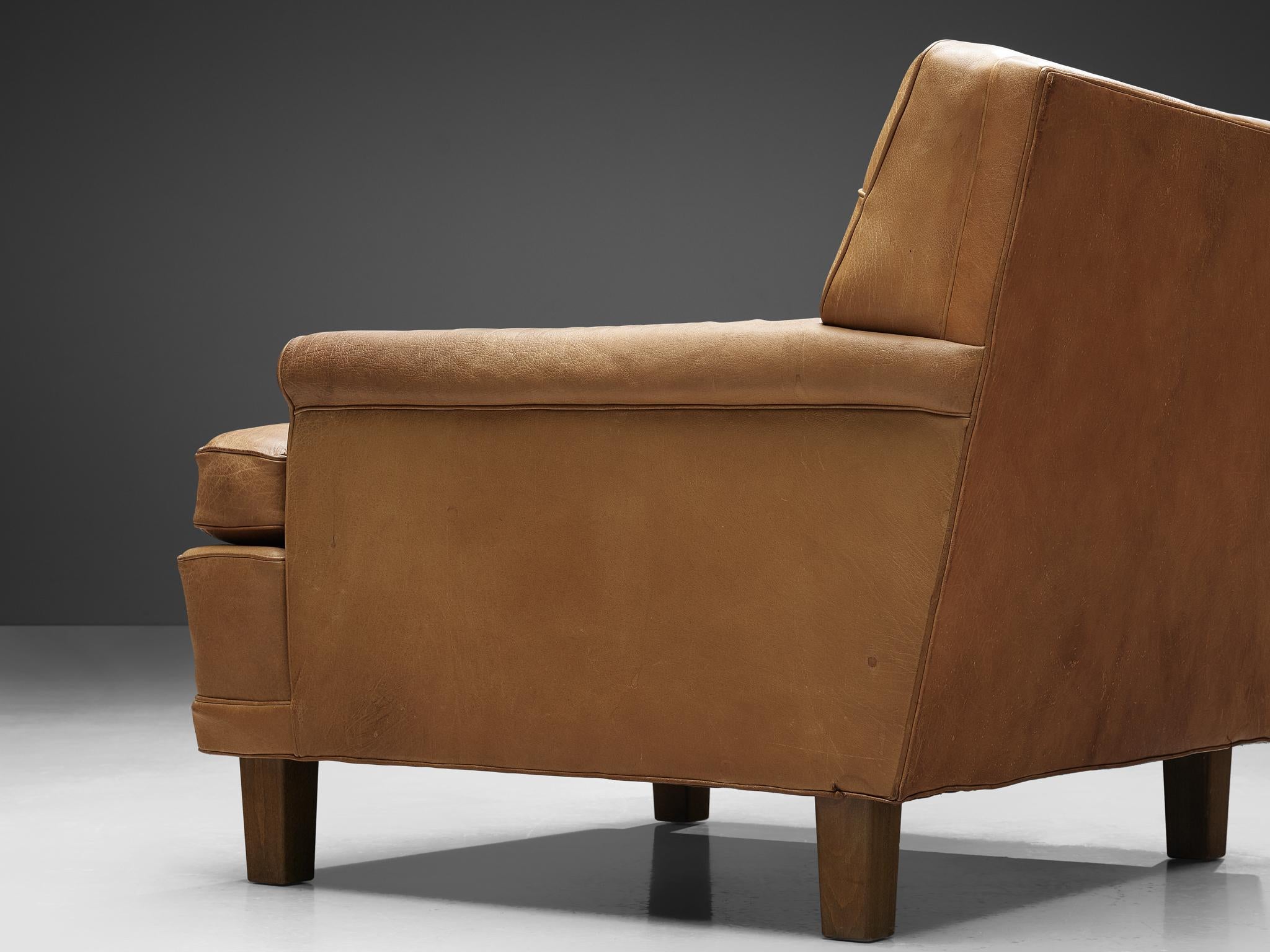 Mid-20th Century Arne Norell Lounge Chair in Cognac Leather