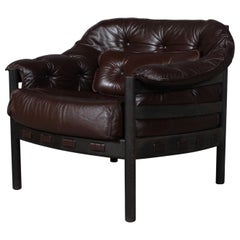 Arne Norell Lounge Chair in Oak and Leather