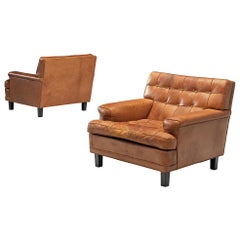 Special listing for M: Arne Norell Lounge Chairs in Cognac Leather