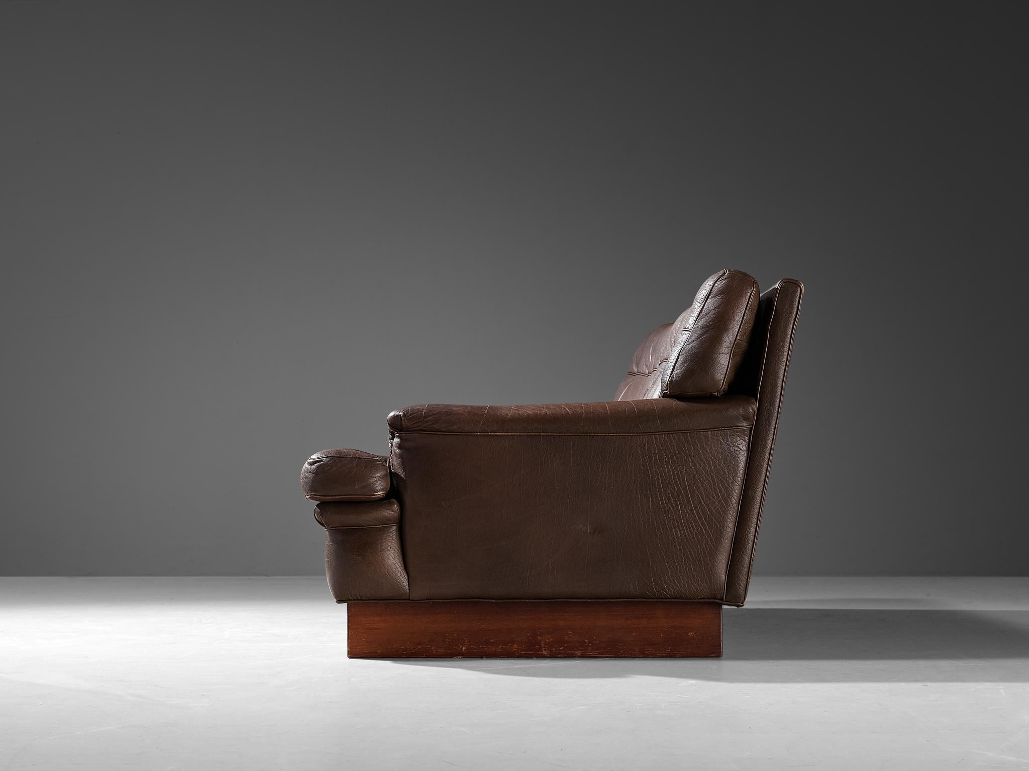Late 20th Century Arne Norell ‘Merkur’ Lounge Chair in Brown Leather For Sale