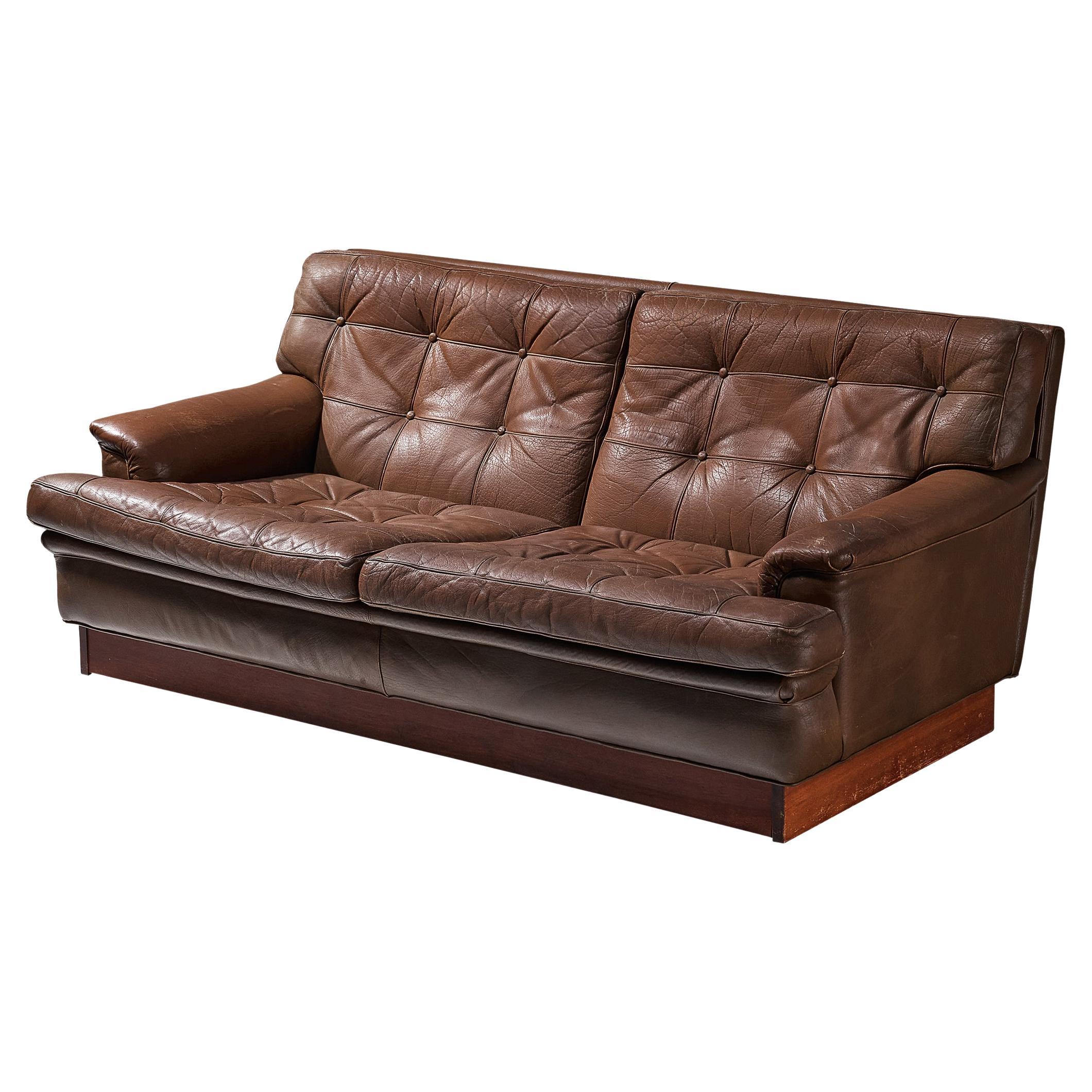Arne Norell ‘Merkur’ Lounge Chair in Brown Leather For Sale