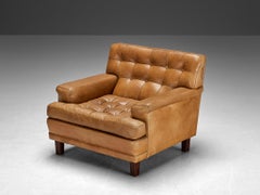 Arne Norell 'Merkur' Lounge Chair in Cognac Leather and Mahogany