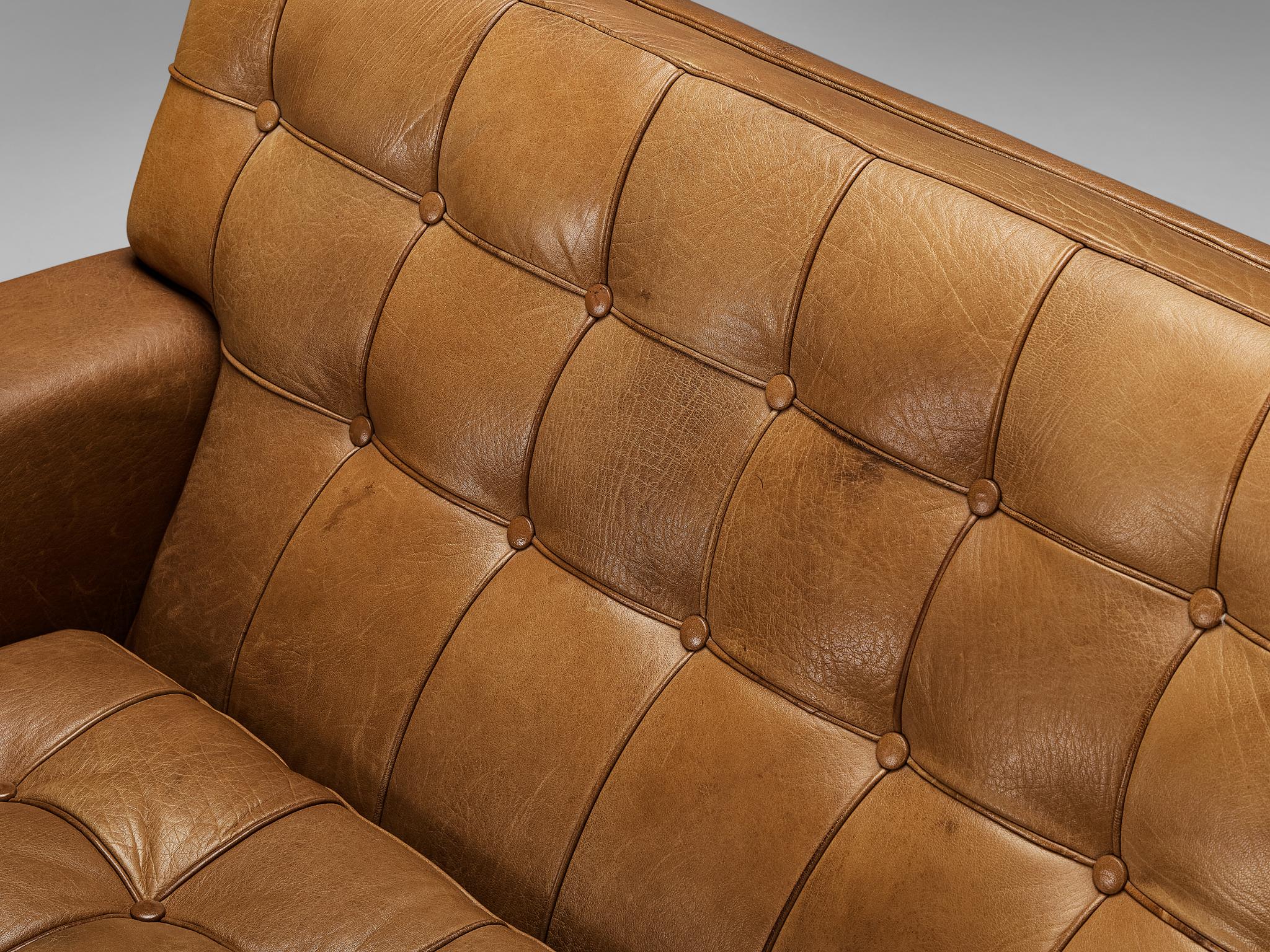 Scandinavian Modern Arne Norell 'Merkur' Sofa in Cognac Leather  For Sale